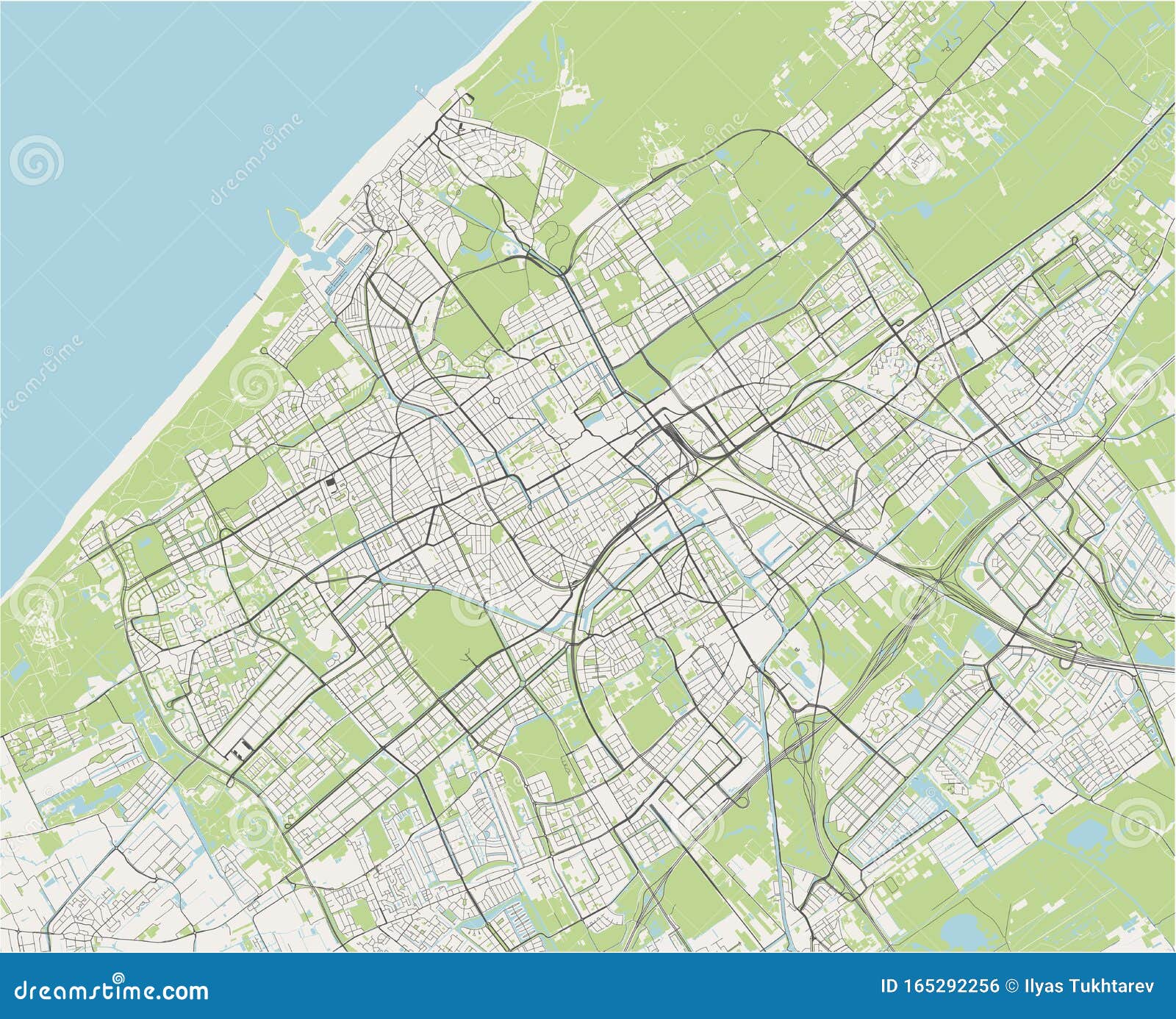 Map City Hague Den Haag Netherlands Vector 165292256 