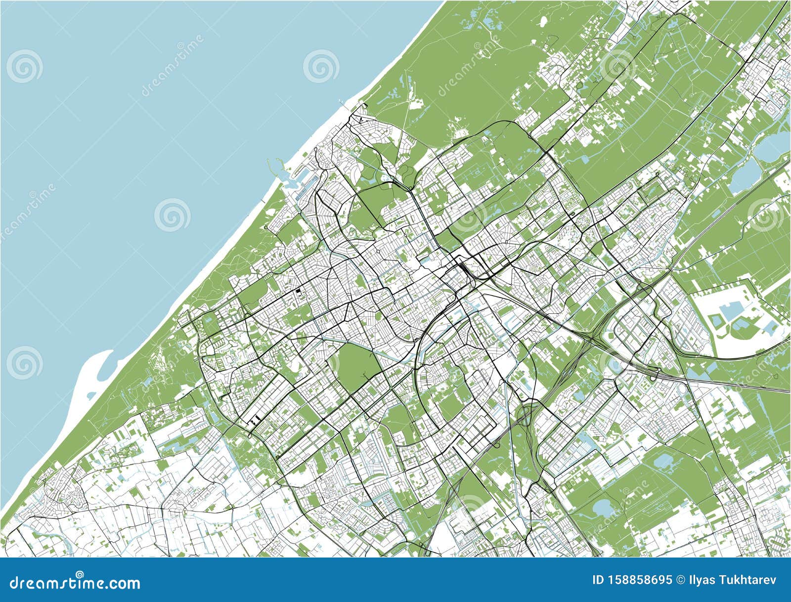 Map Of The City Of The Hague Den Haag Netherlands Stock Map Of The City Of The Hague Den Haag Netherlands Stock