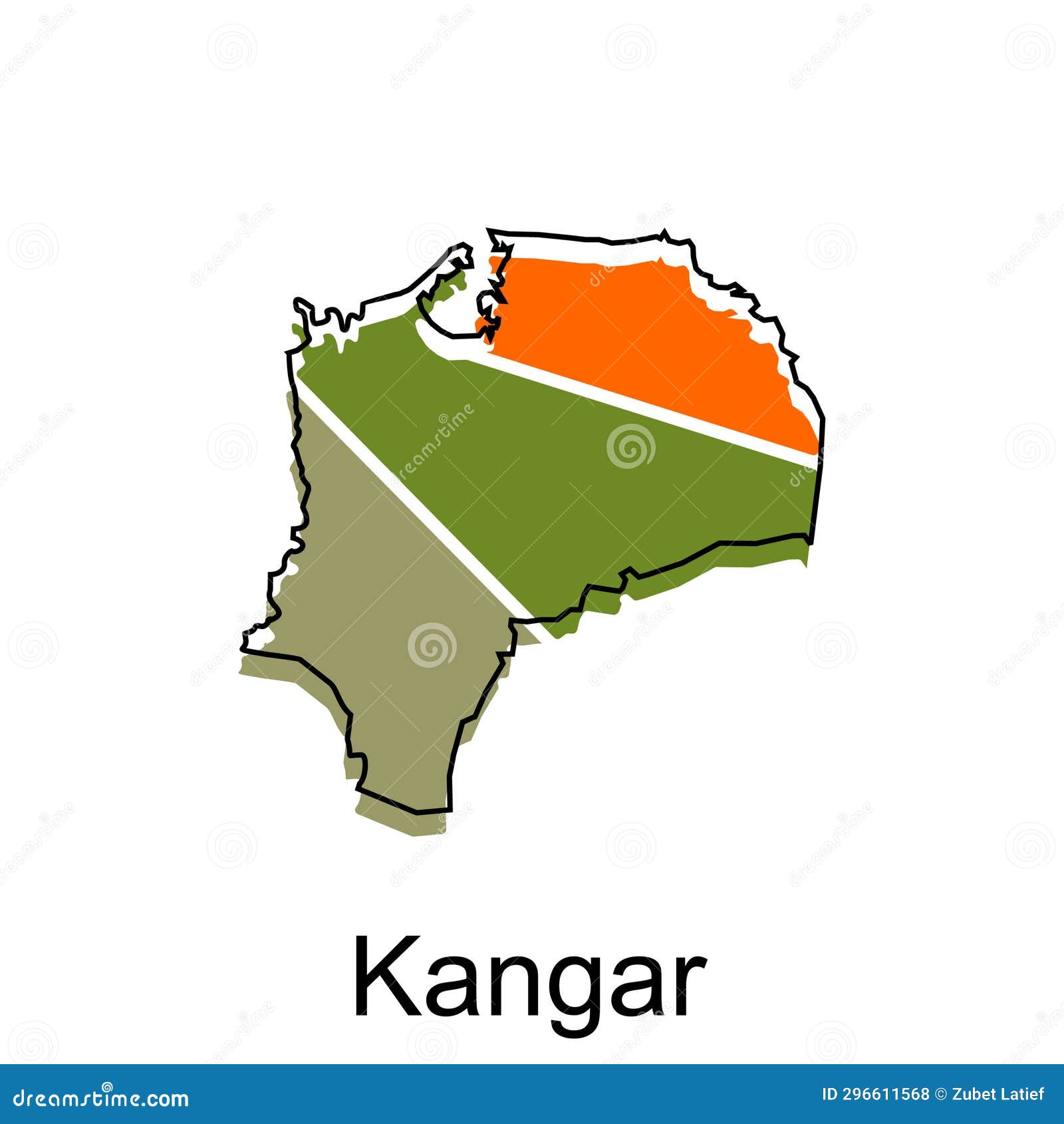 map city of kangar  , malaysia map with borders, cities. logotype  for template 