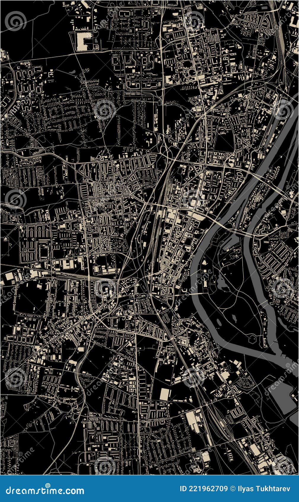 Map of the City of Magdeburg, Germany Stock Illustration - Illustration