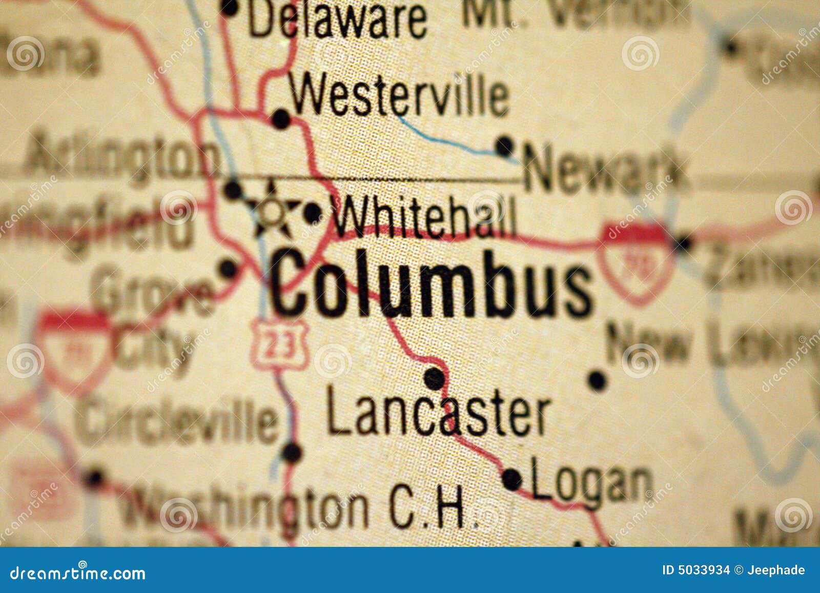 Map of Columbus Ohio stock photo. Image of cartography - 5033934