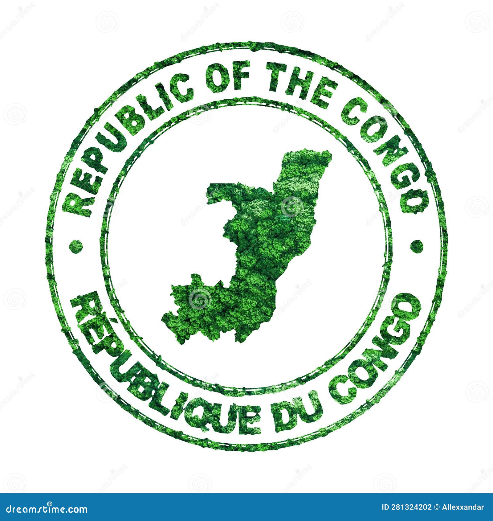 Map of Congo, Postal Stamp, Sustainable Development, CO2 Emission