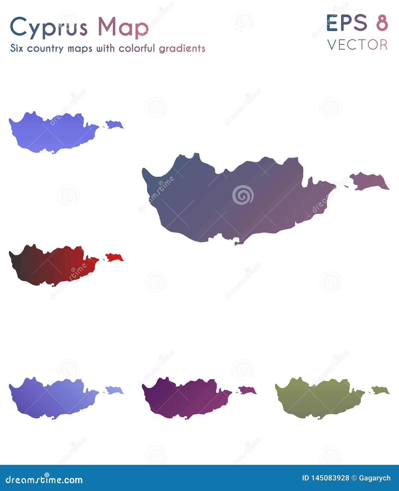 map of cyprus with beautiful gradients.