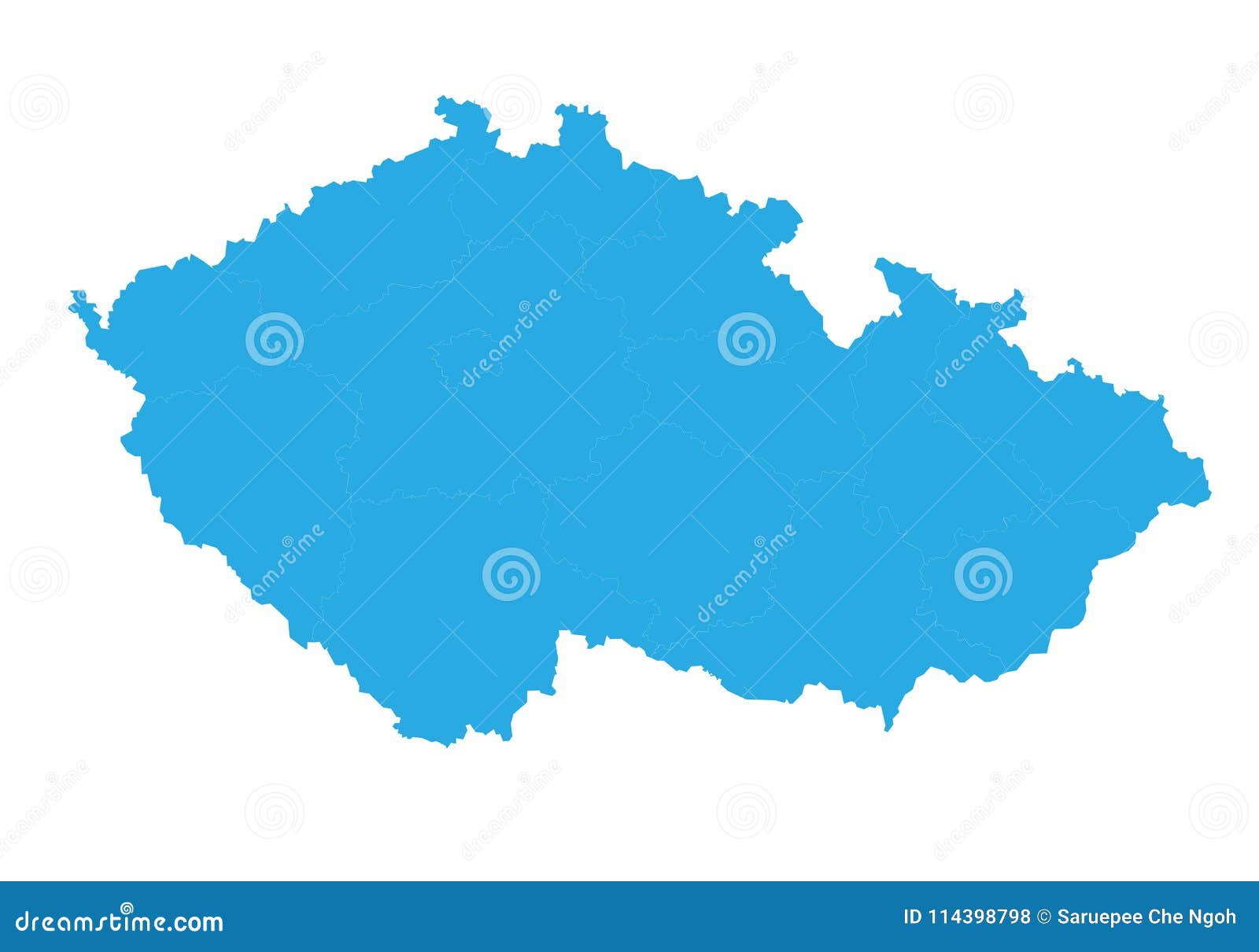 Map of Czech Republic. High Detailed Vector Map Czech Republic Stock