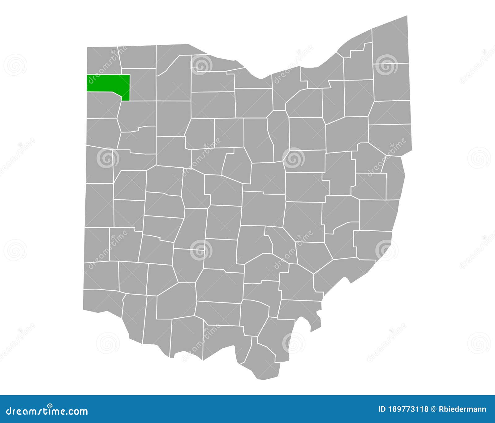 Map of Defiance in Ohio stock vector. Illustration of region 189773118