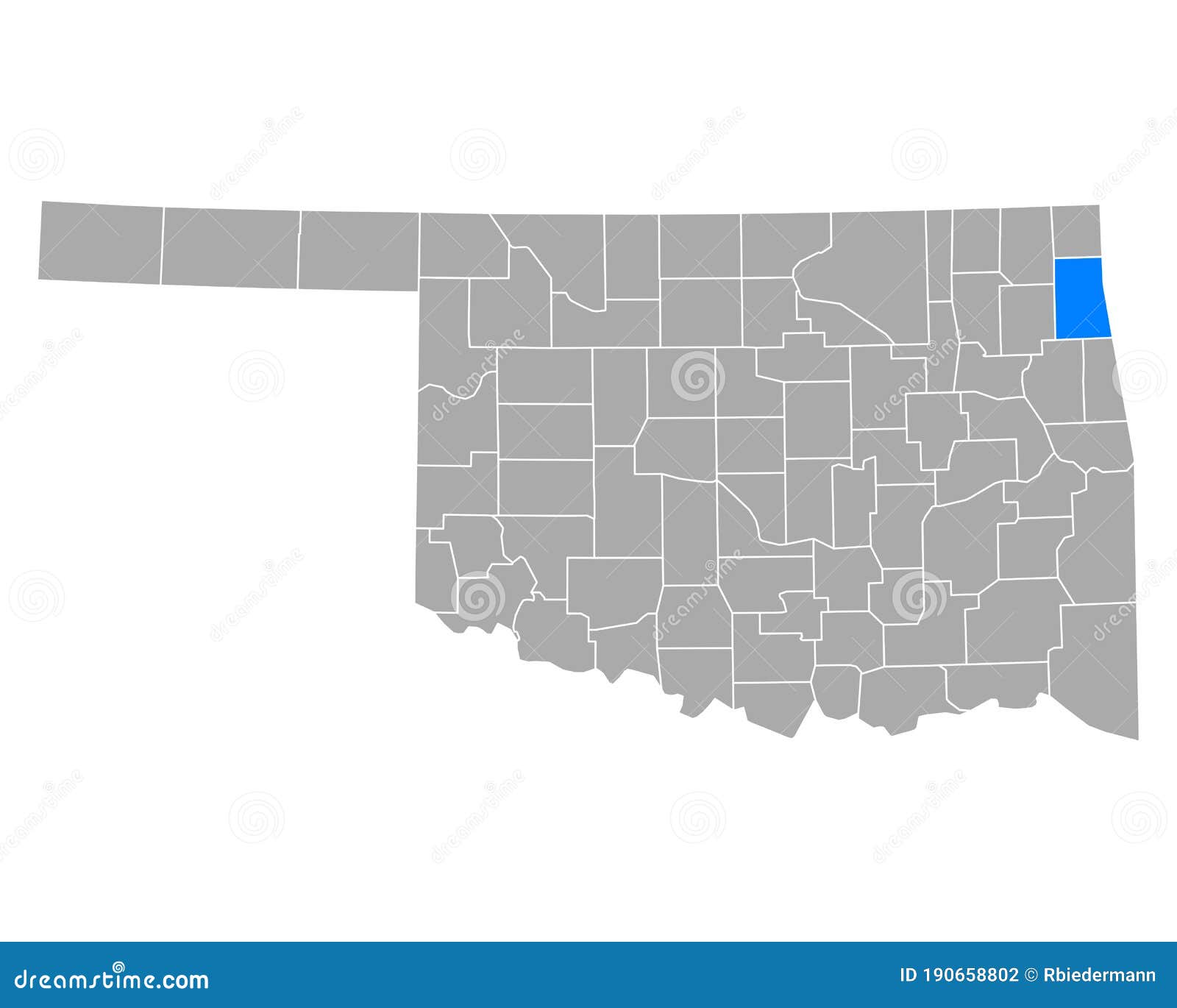 Map of Delaware in Oklahoma Stock Illustration Illustration of