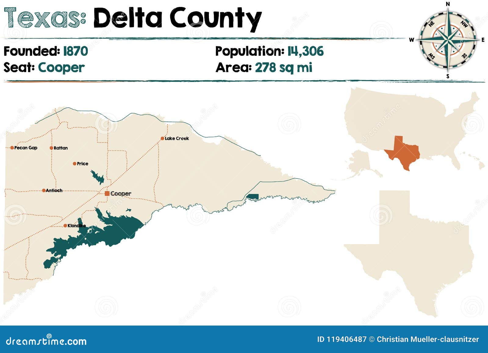 Map of Delta County in Texas Stock Vector Illustration of texas