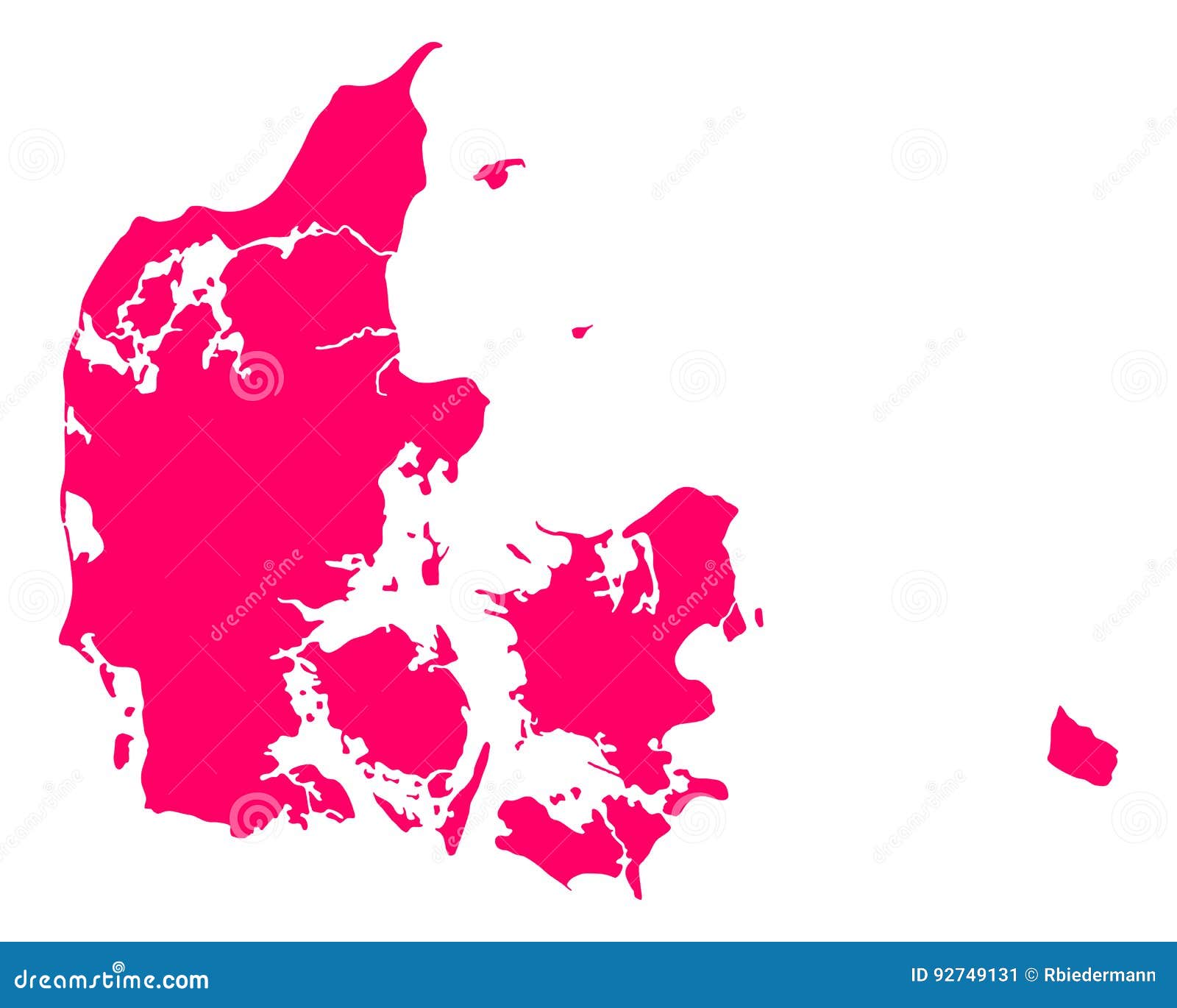 Map of Denmark stock vector. Illustration of vector, travel 92749131