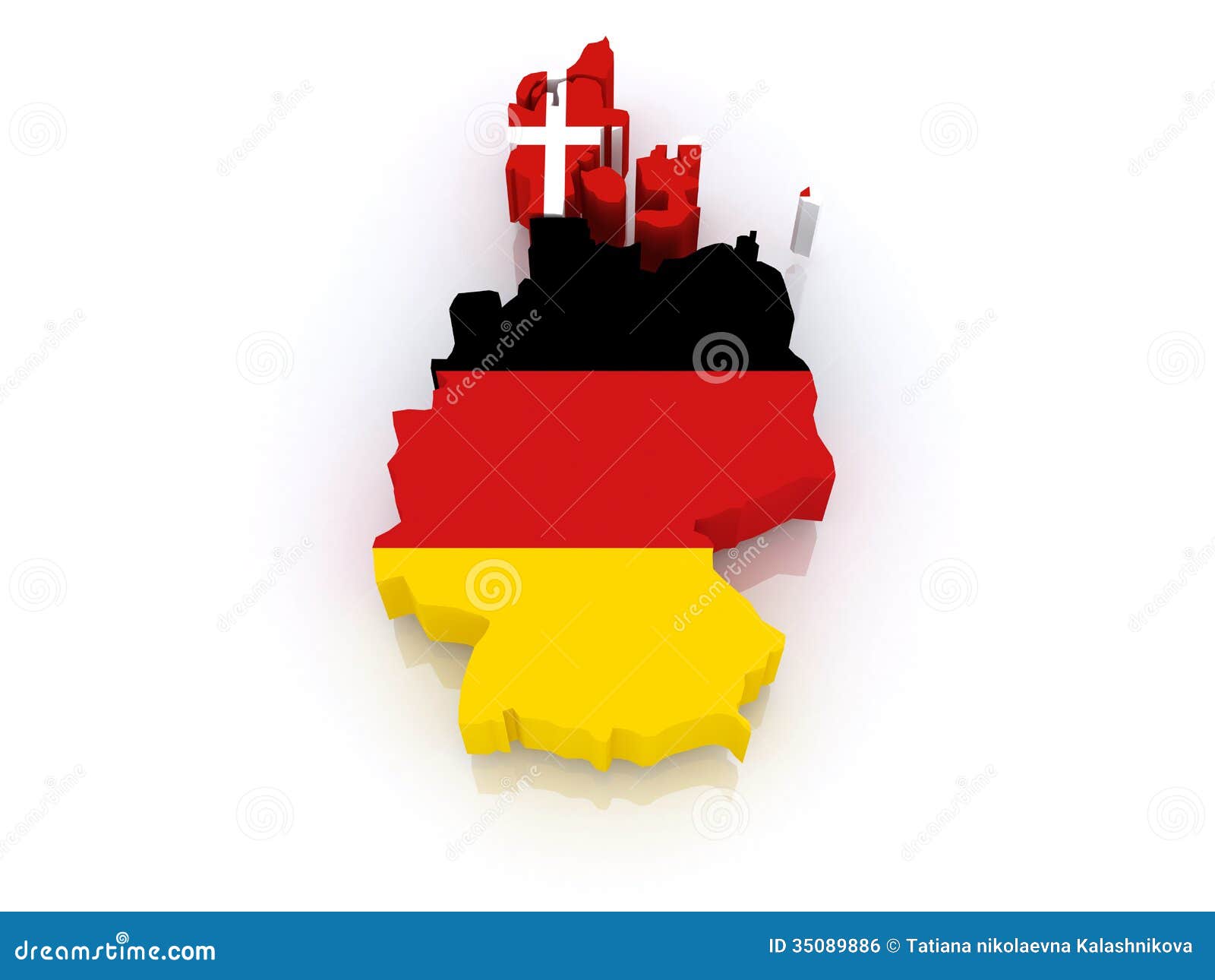 Map Of Denmark And Germany. Stock Illustration ...