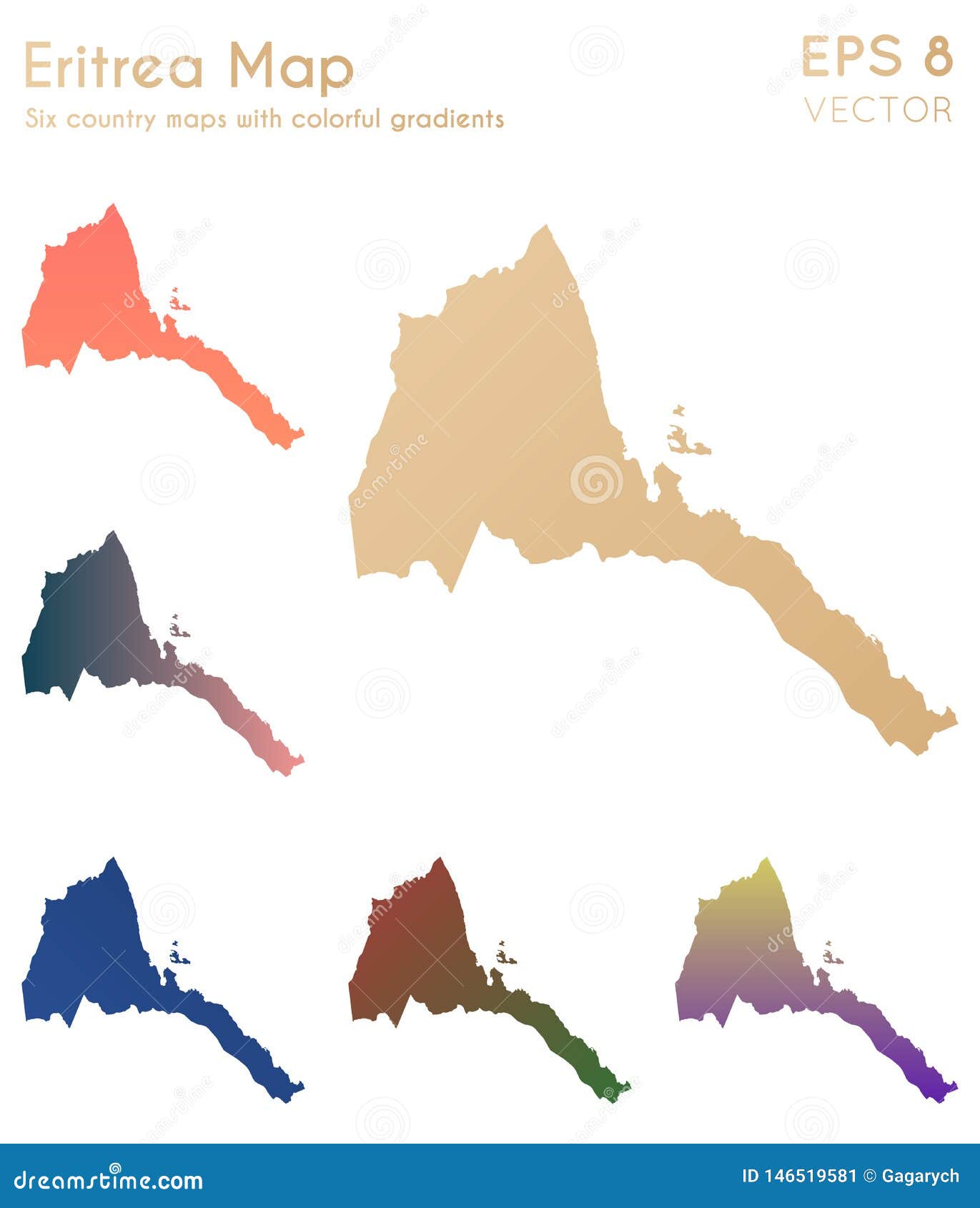 map of eritrea with beautiful gradients.