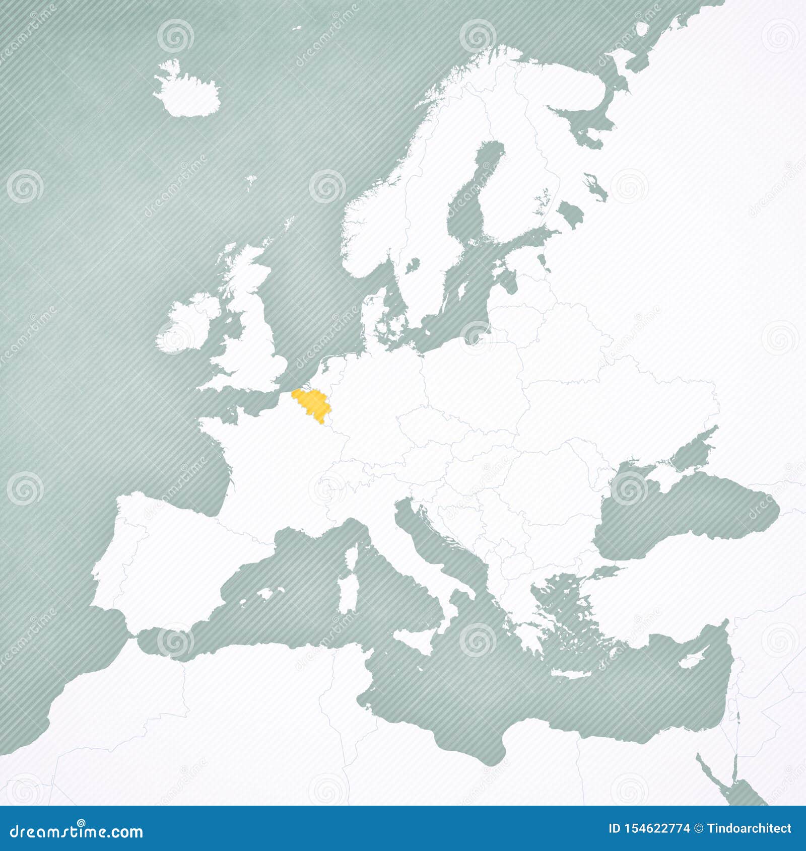 Map Of Europe Belgium Stock Illustration Illustration Of State