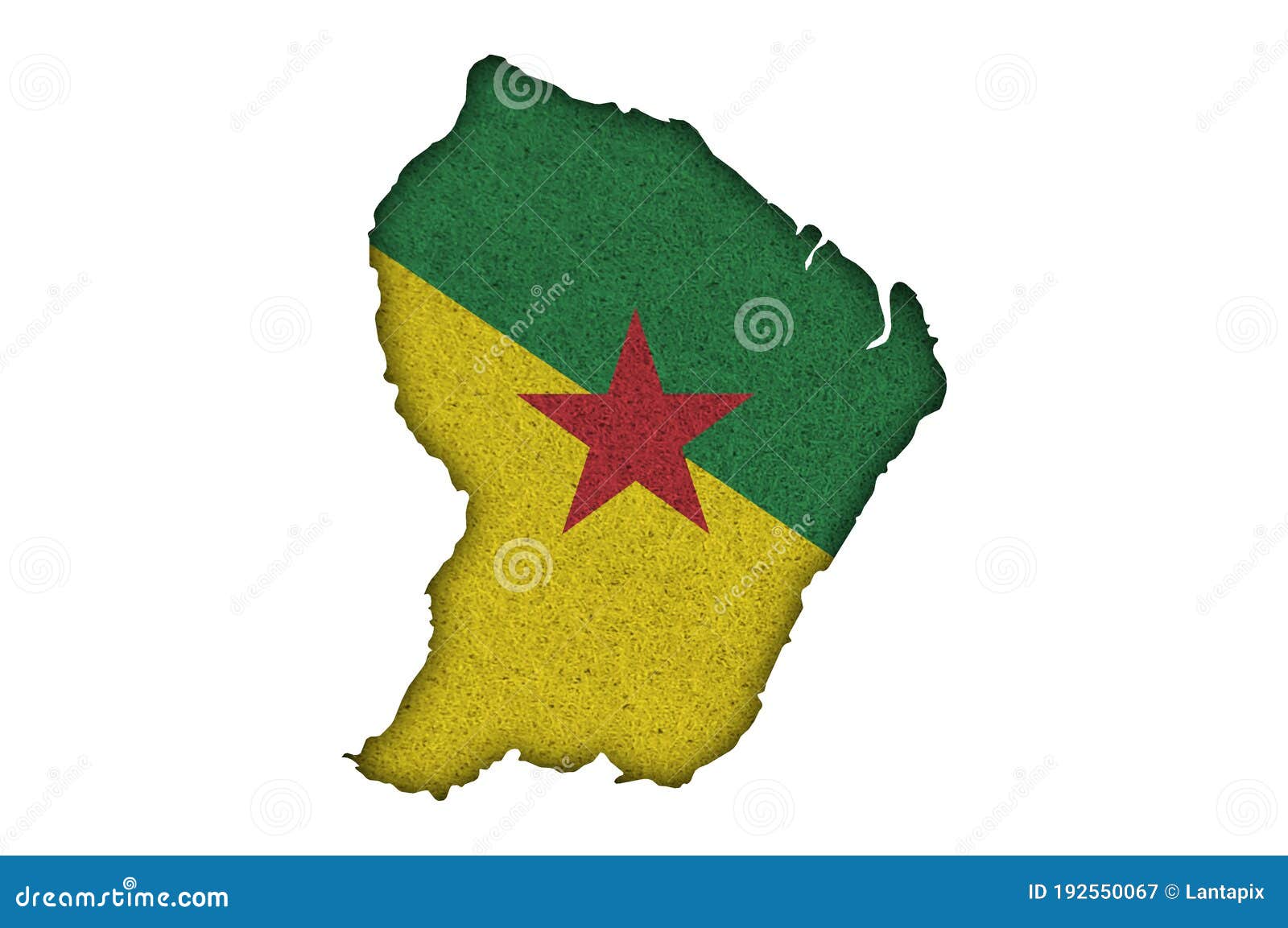 Map and Flag of French Guiana on Felt Stock Illustration - Illustration ...