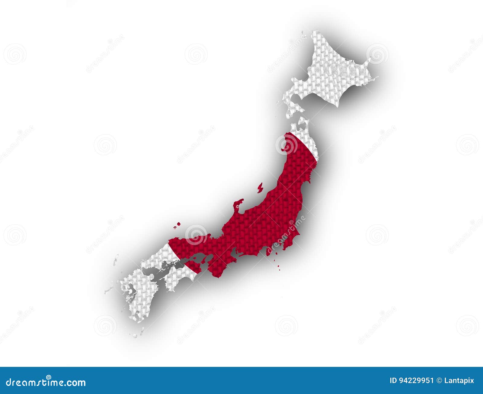 Map And Flag Of Japan On Old Linen Stock Image Image Of Background