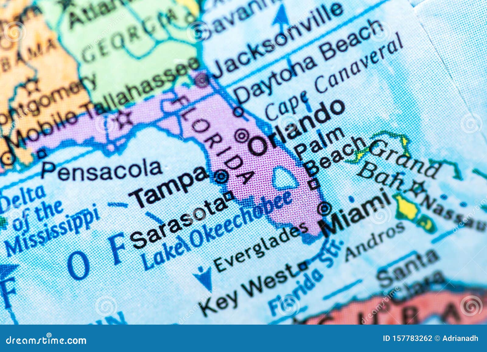 map of florida close up