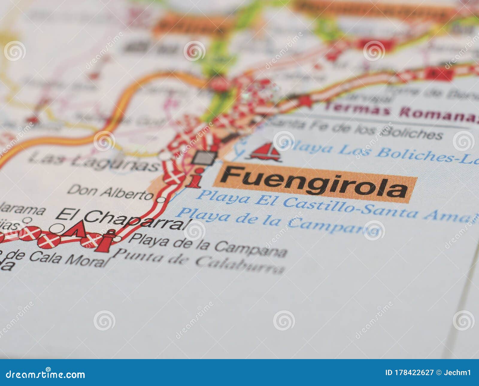 Map Focus City Fuengirola Holiday Concept Travel Mediterranean 178422627 