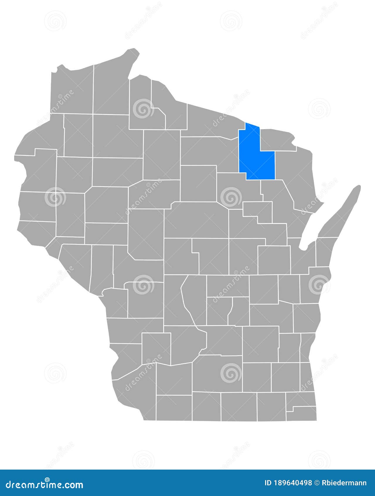 Map of Forest in Wisconsin stock vector. Illustration of contour