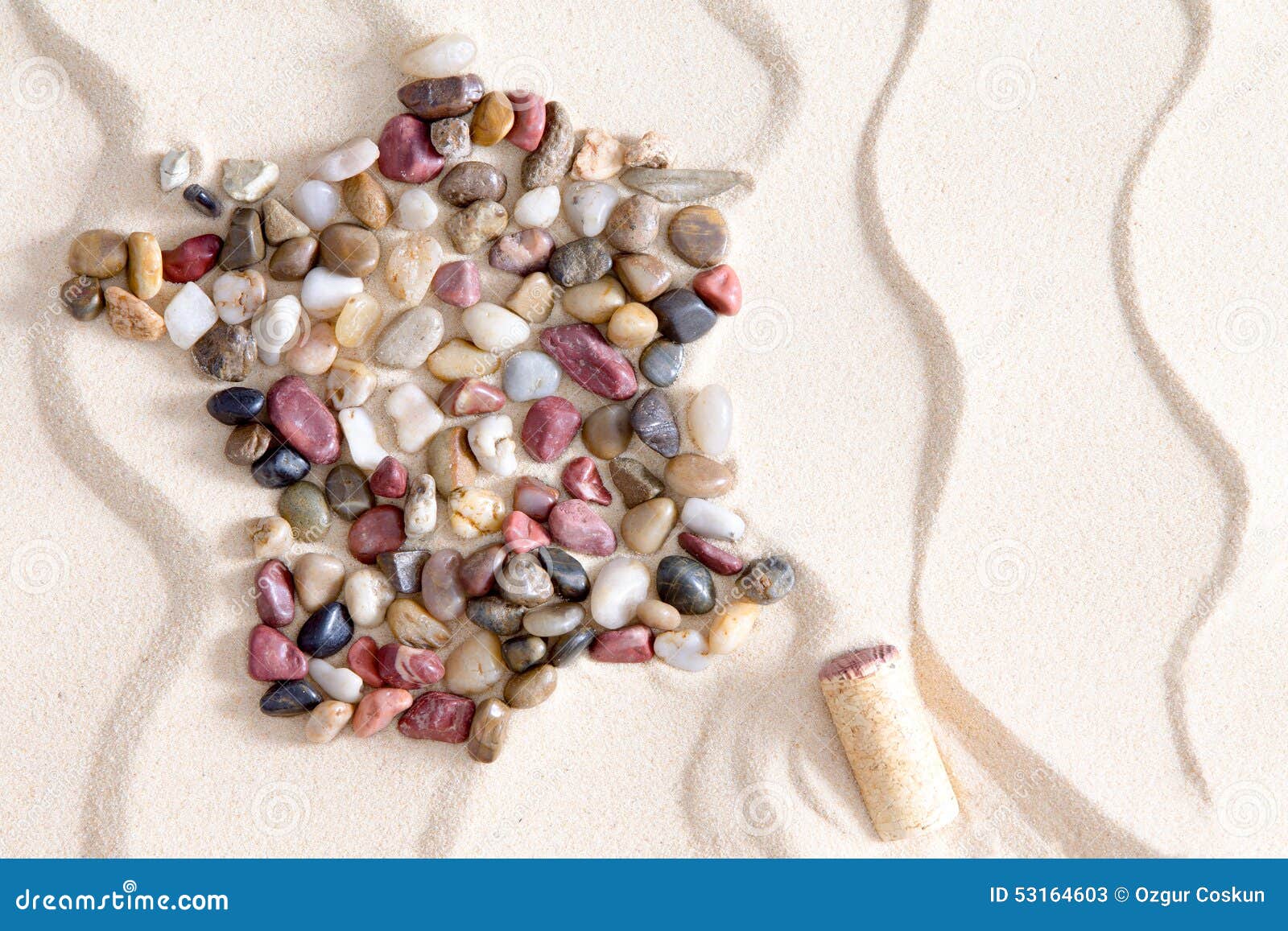 map of france from colorful waterworn pebbles
