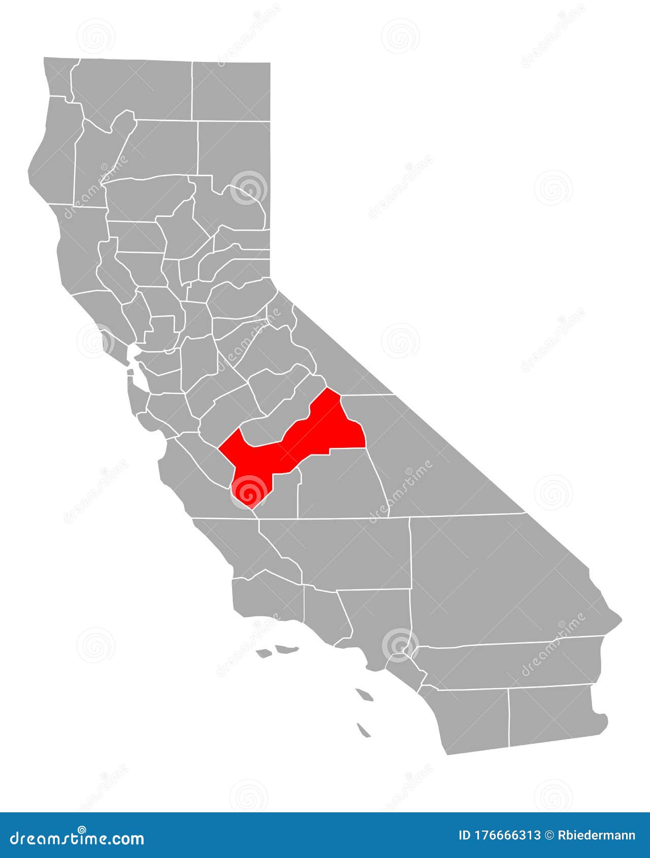 Map of Fresno in California Stock Vector - Illustration of geography