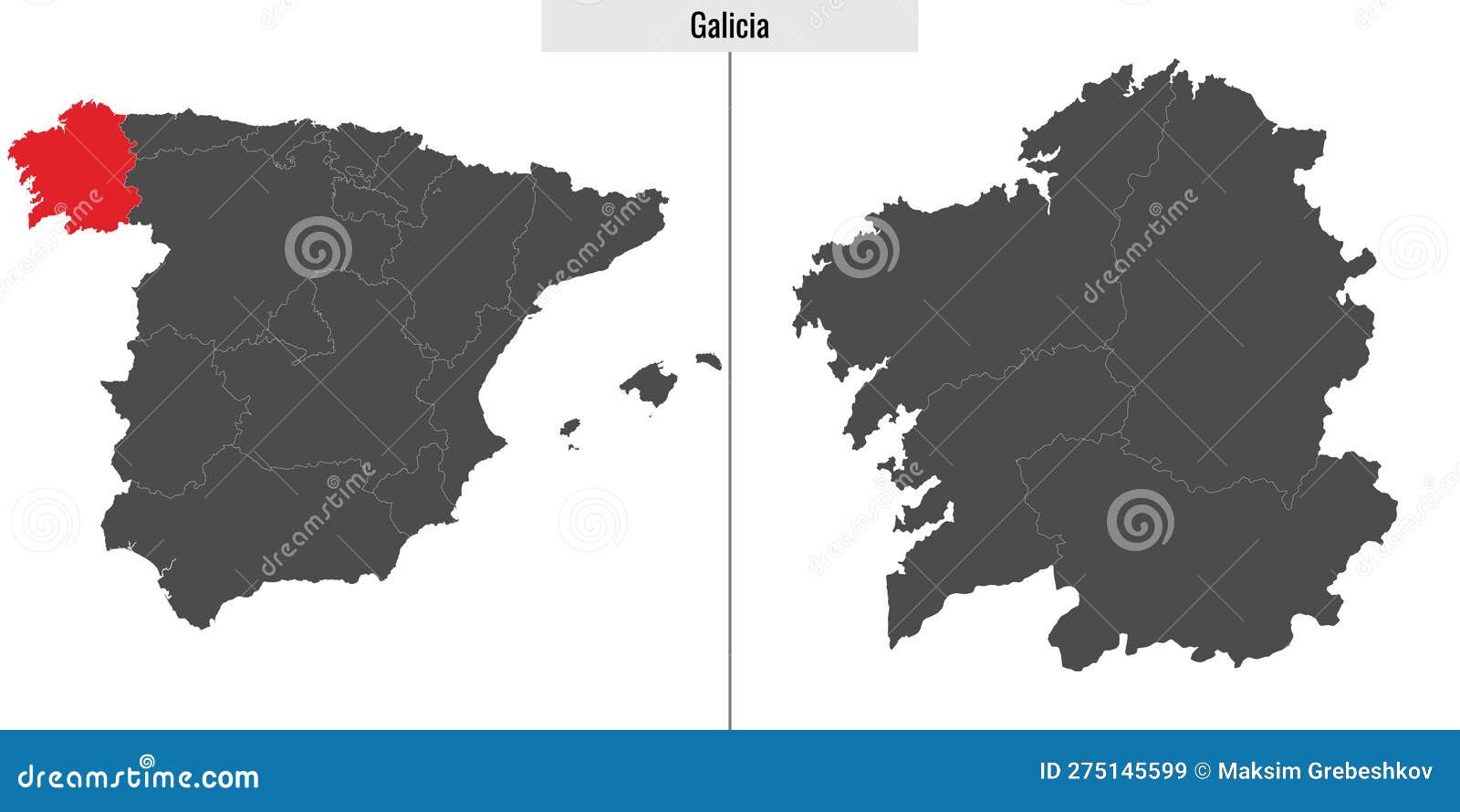 Map Of Galicia Vector Illustration 174746604