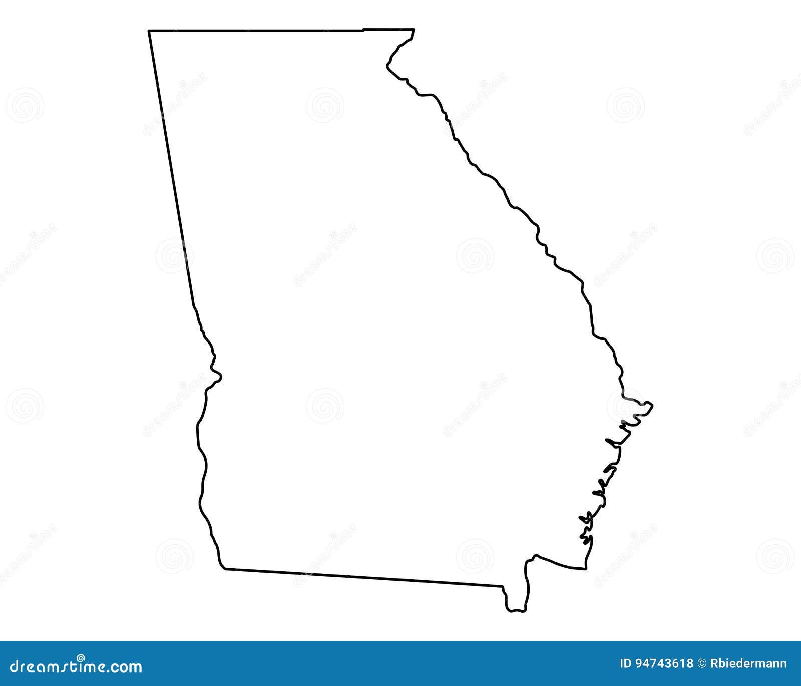 Map of Georgia stock vector. Illustration of white, geography - 94743618
