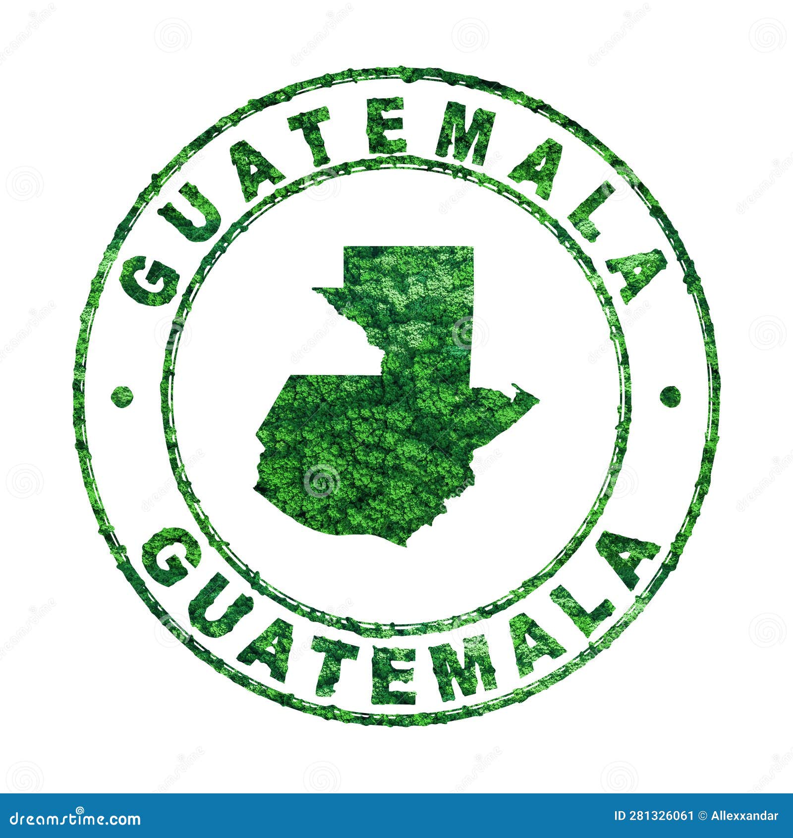 Map of Guatemala, Postal Stamp, Sustainable Development, CO2 Emission