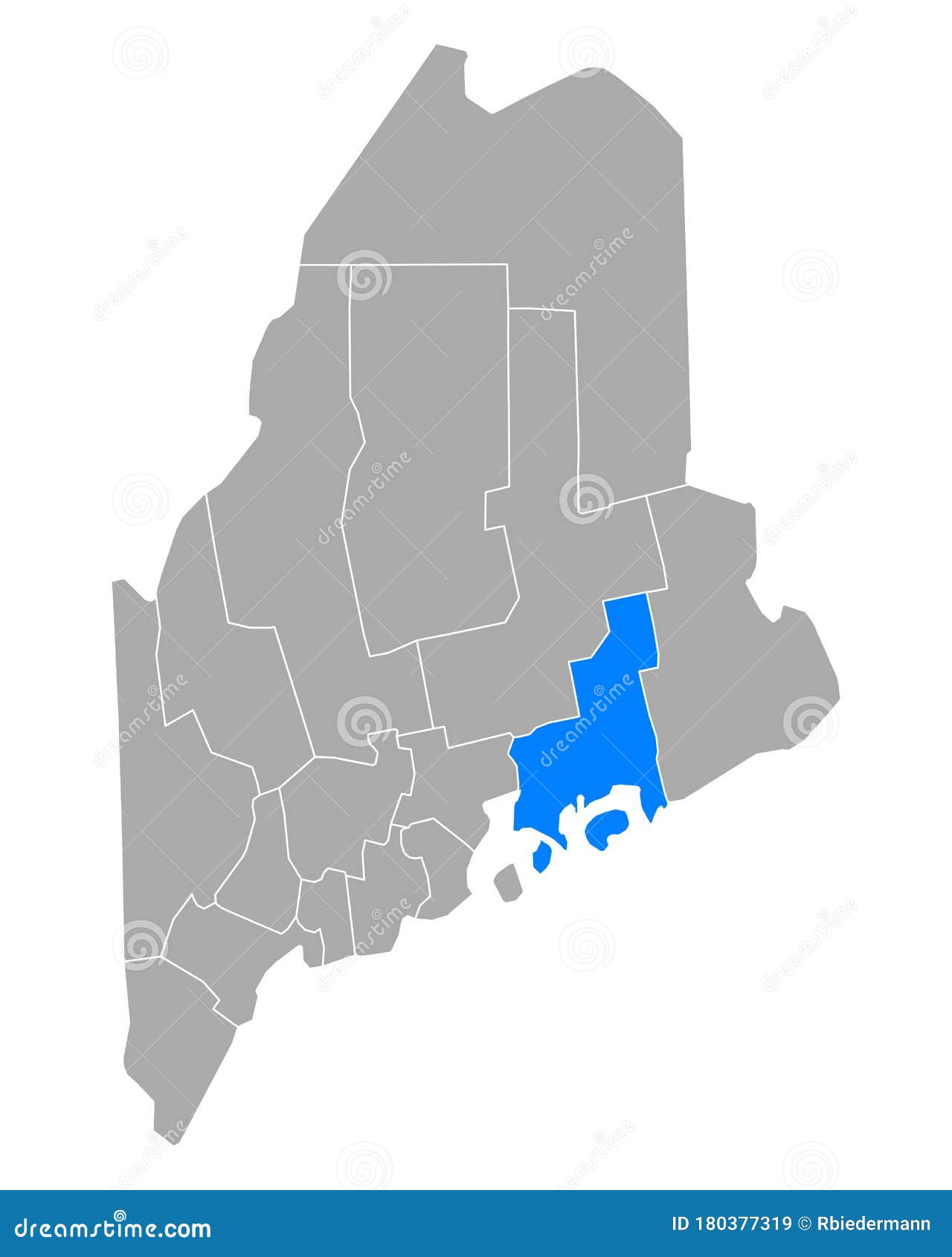 Map of Hancock in Maine stock vector. Illustration of county 180377319