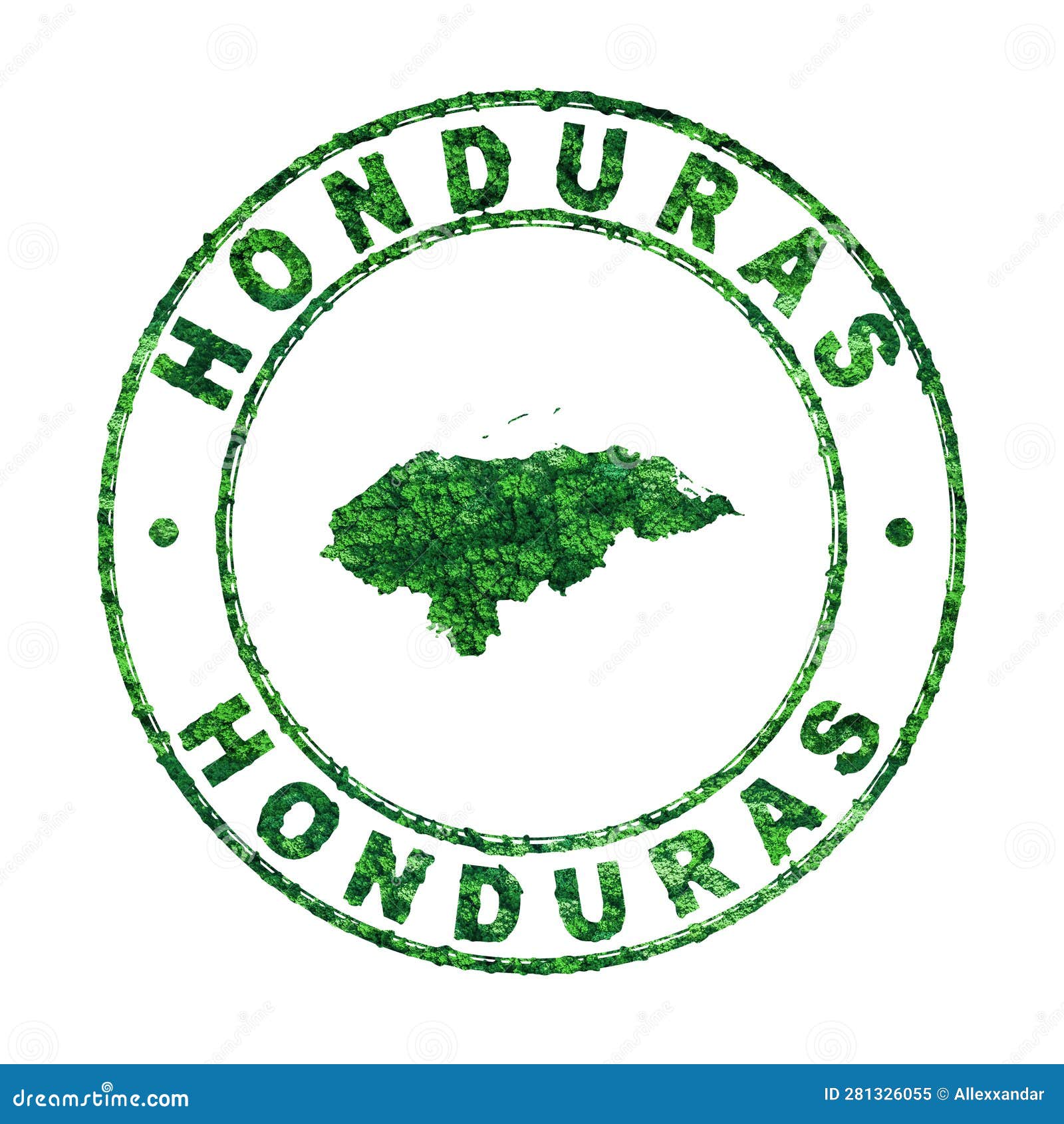 Map of Honduras, Postal Stamp, Sustainable Development, CO2 Emission