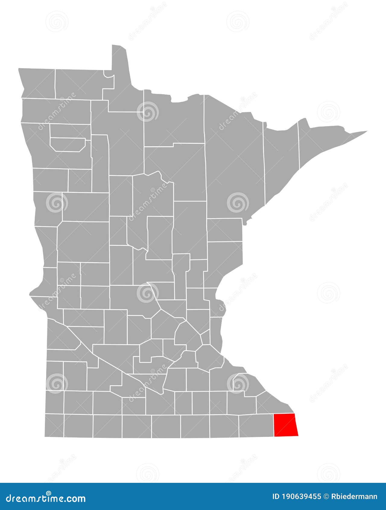 Map of Houston in Minnesota Stock Vector Illustration of county