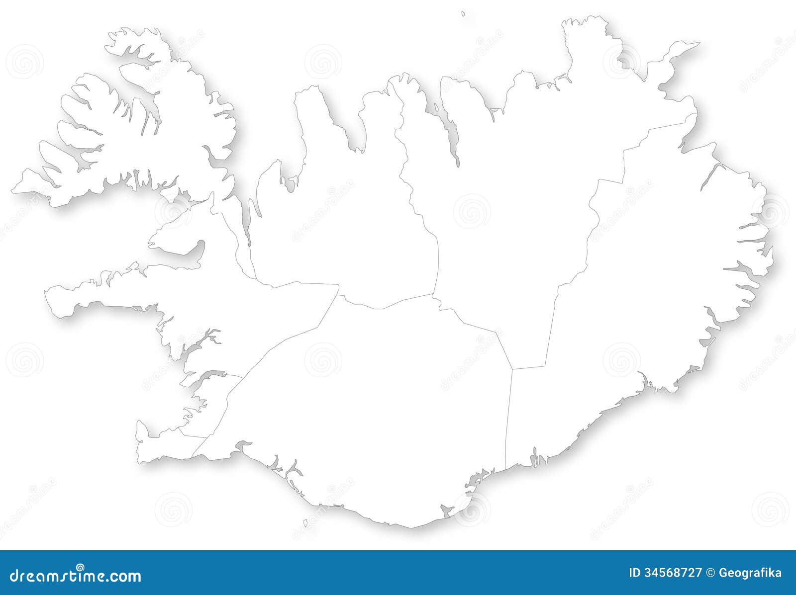 map of iceland with regions.