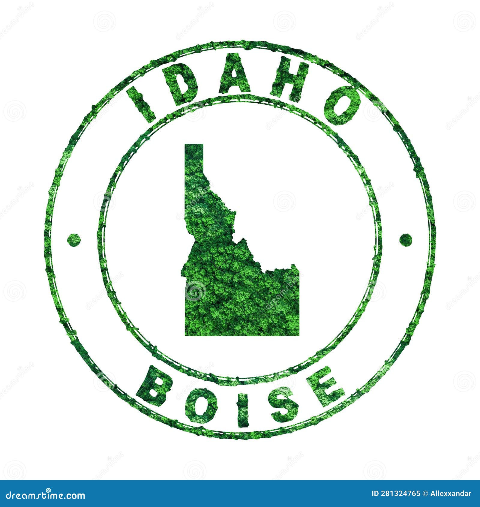 Map of Idaho, Postal Stamp, Sustainable Development, CO2 Emission
