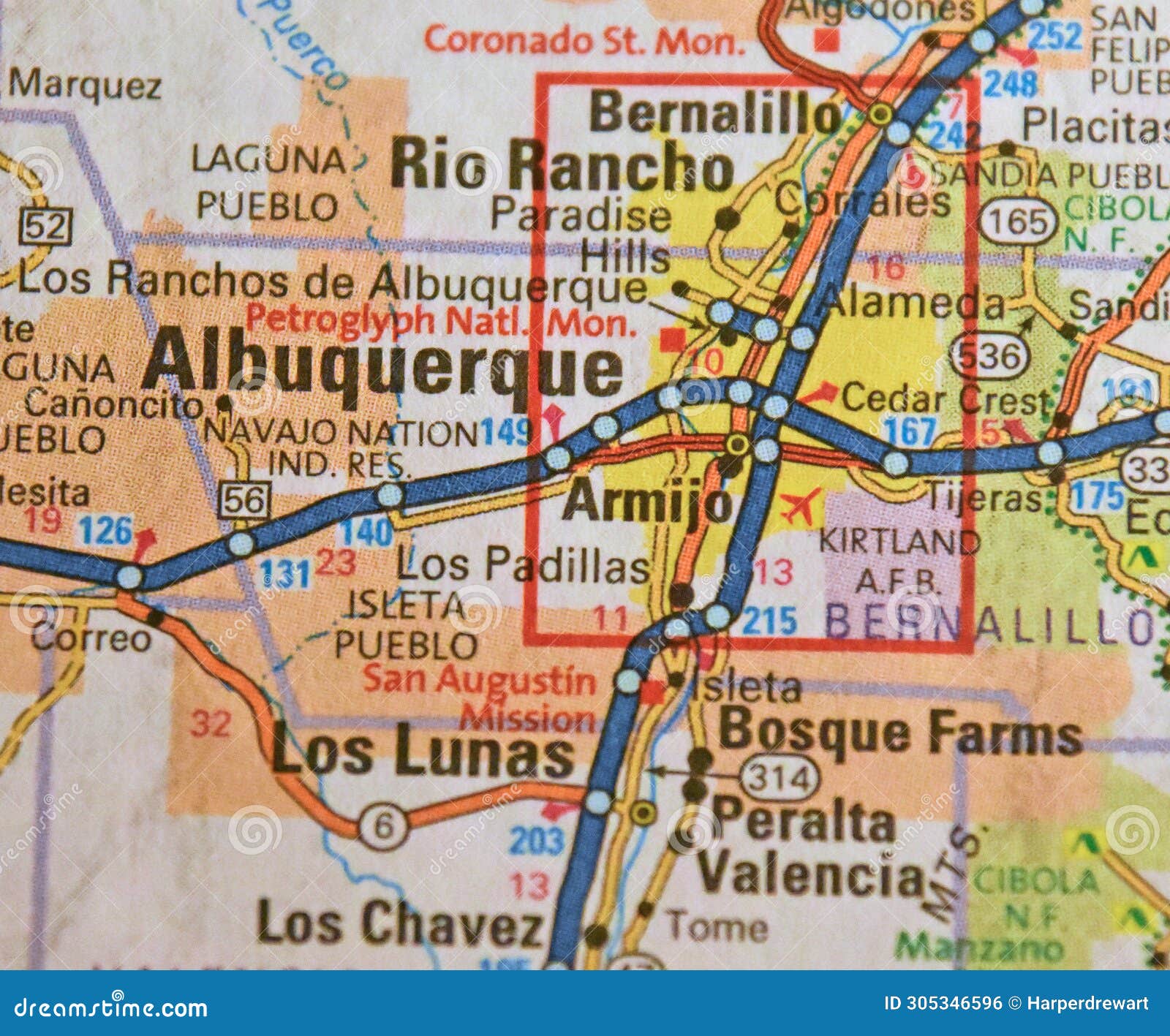 map image of albuquerque, new mexico