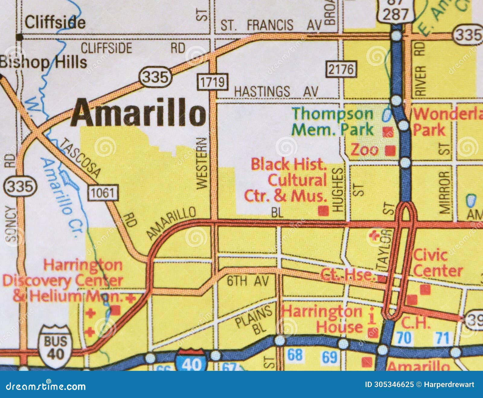 map image of amarillo, texas
