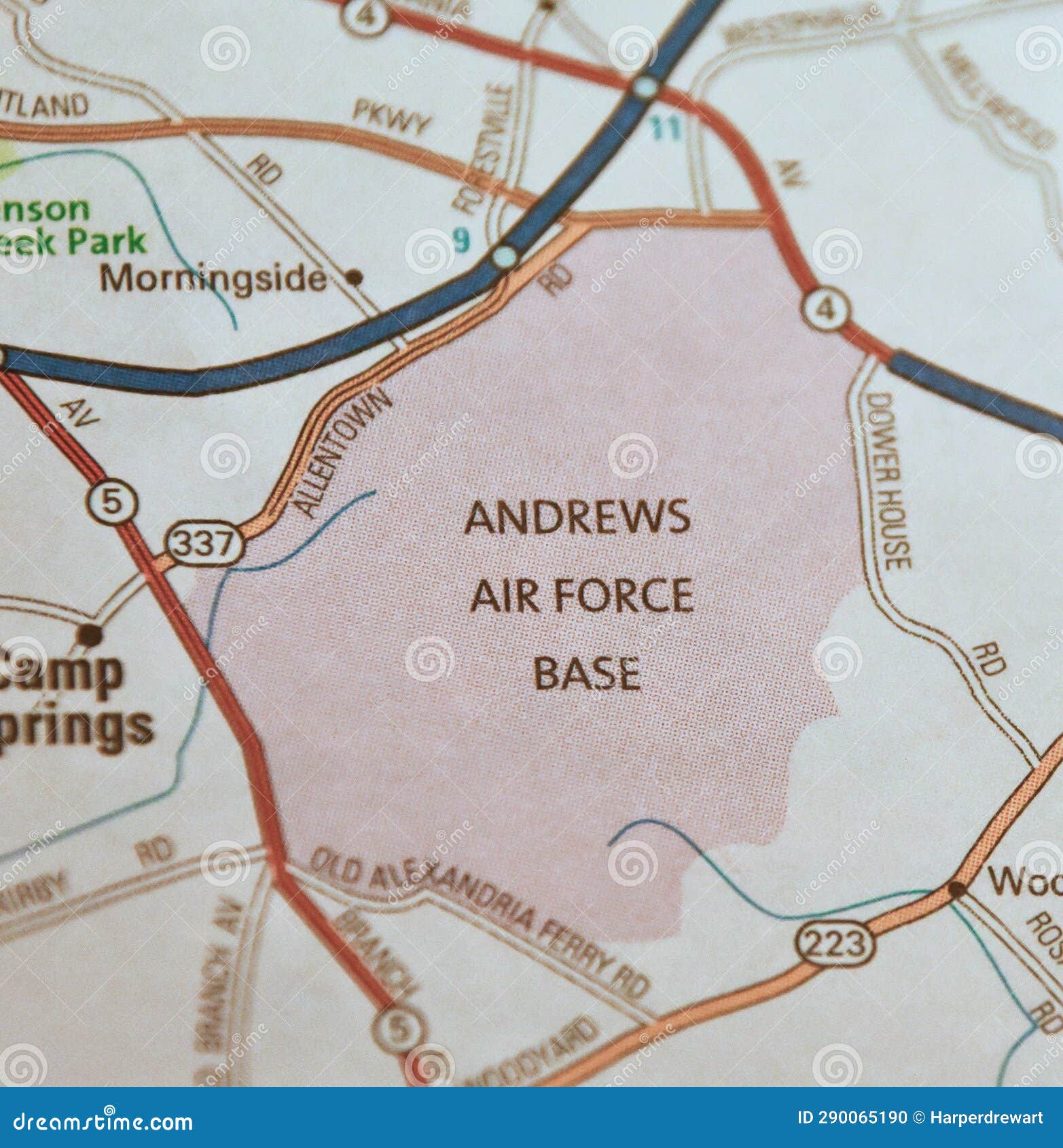 Map Image of Andrews Joint Base, Maryland Stock Photo Image of