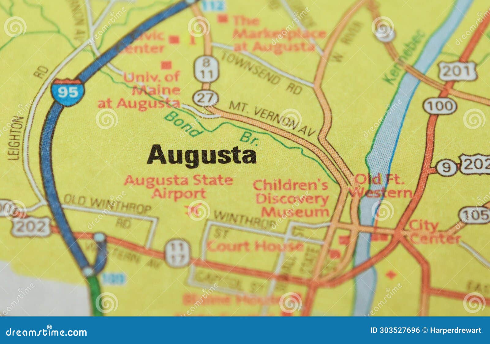 map image of augusta, maine