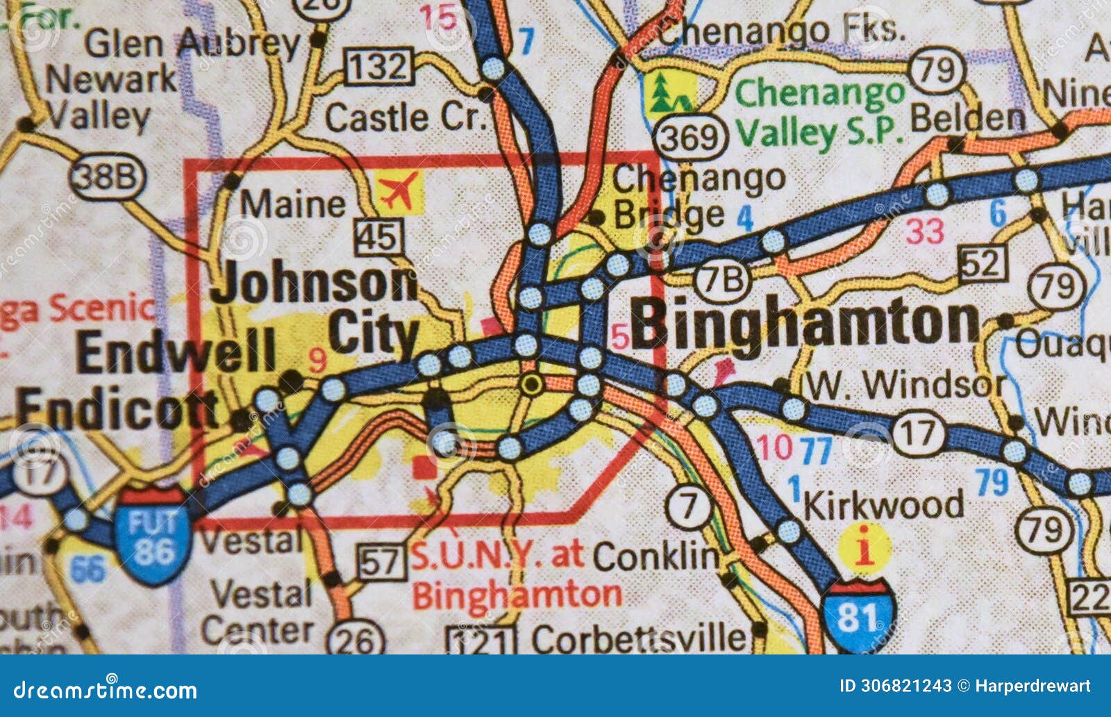 map image of binghamton, new york