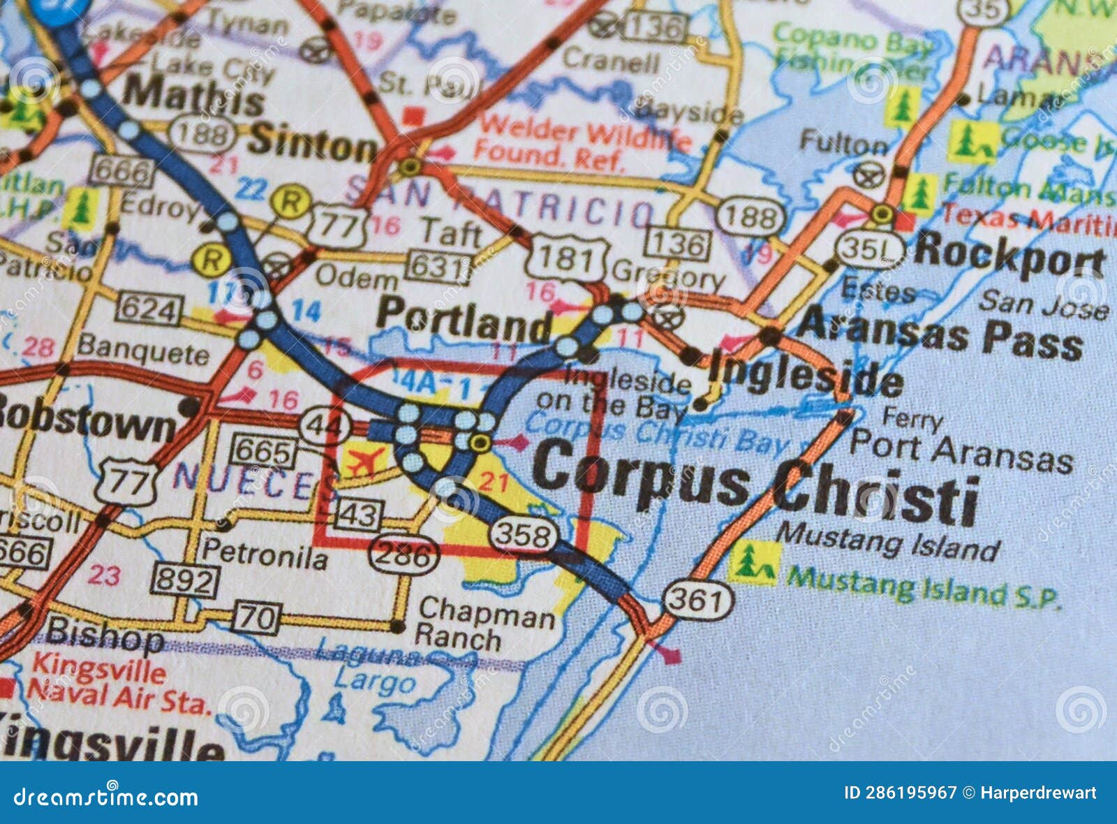 map image of corpus christi, texas