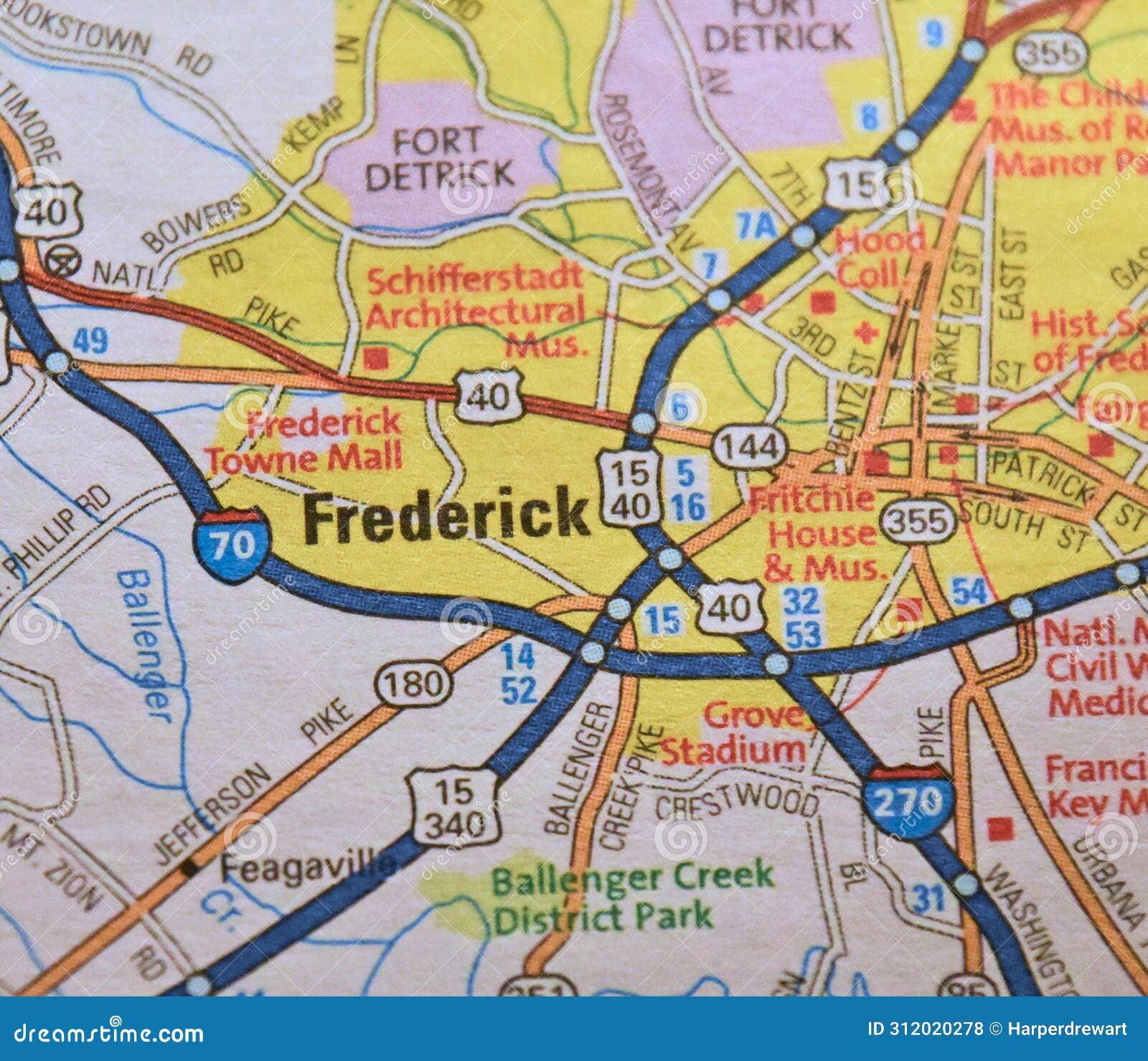 map image of frederick, maryland