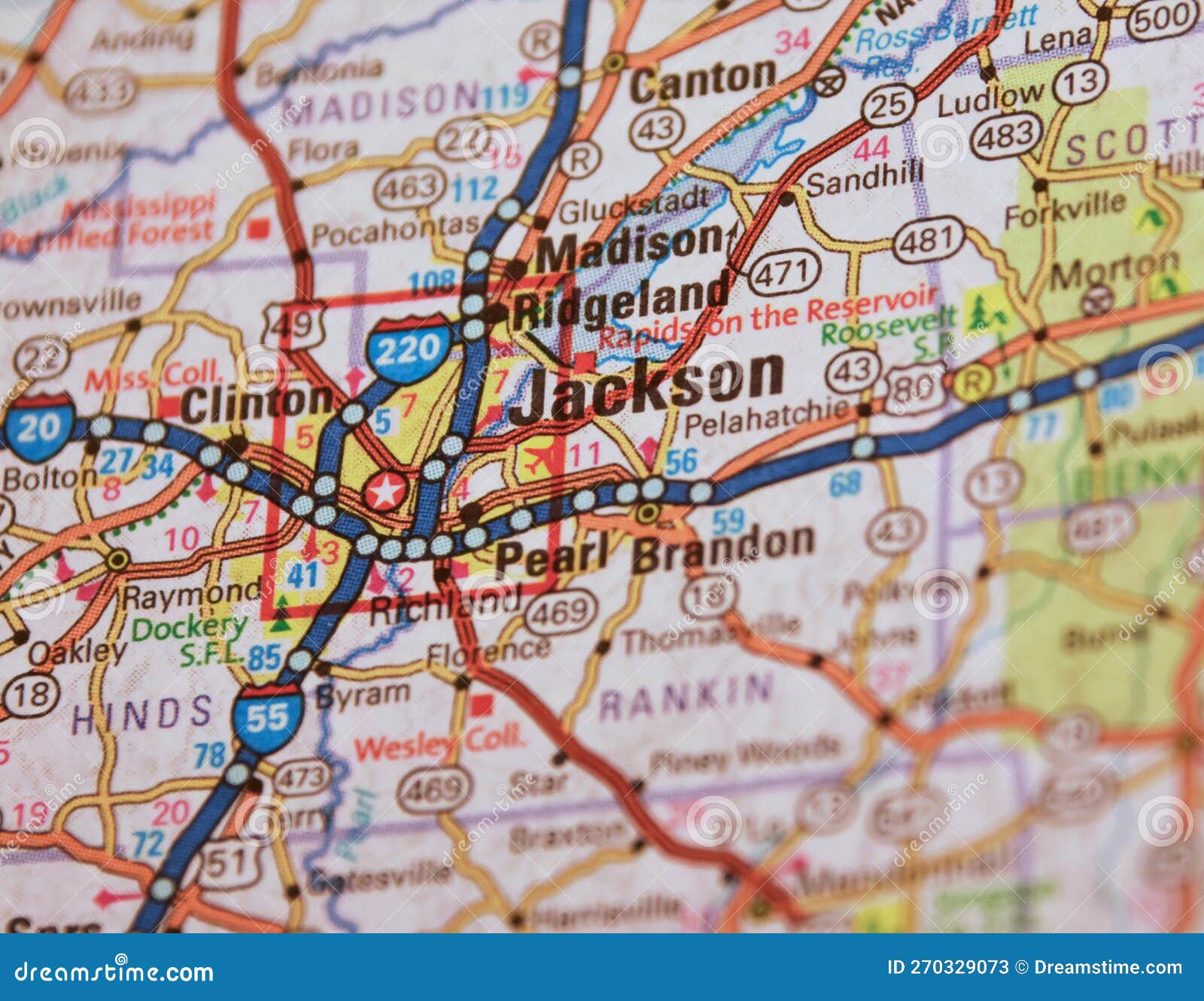 Map Image of Jackson Mississippi 1 Stock Image Image of streets
