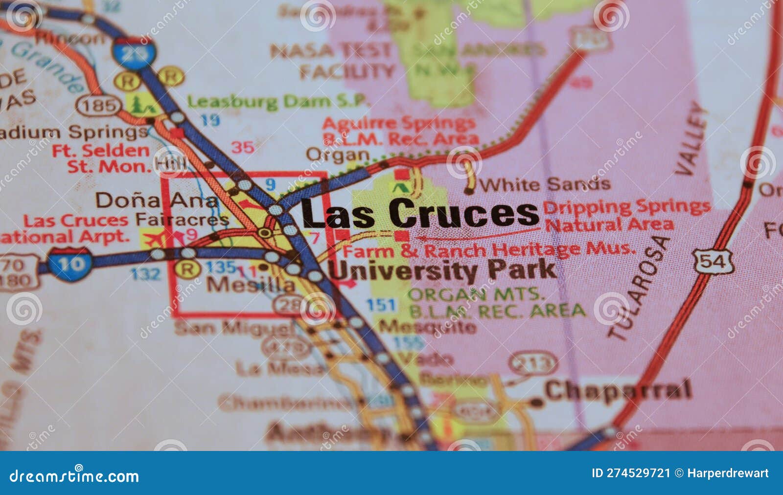 Map Image of Las Cruces, New Mexico 2 Stock Image Image of anthony
