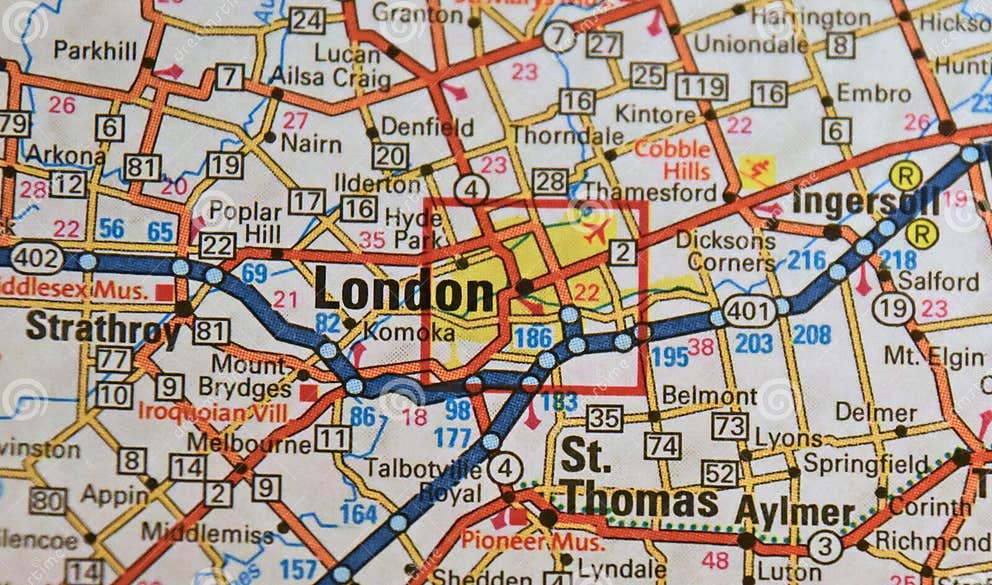 Map Image of London, Canada Stock Photo Image of village, pioneer 306211516