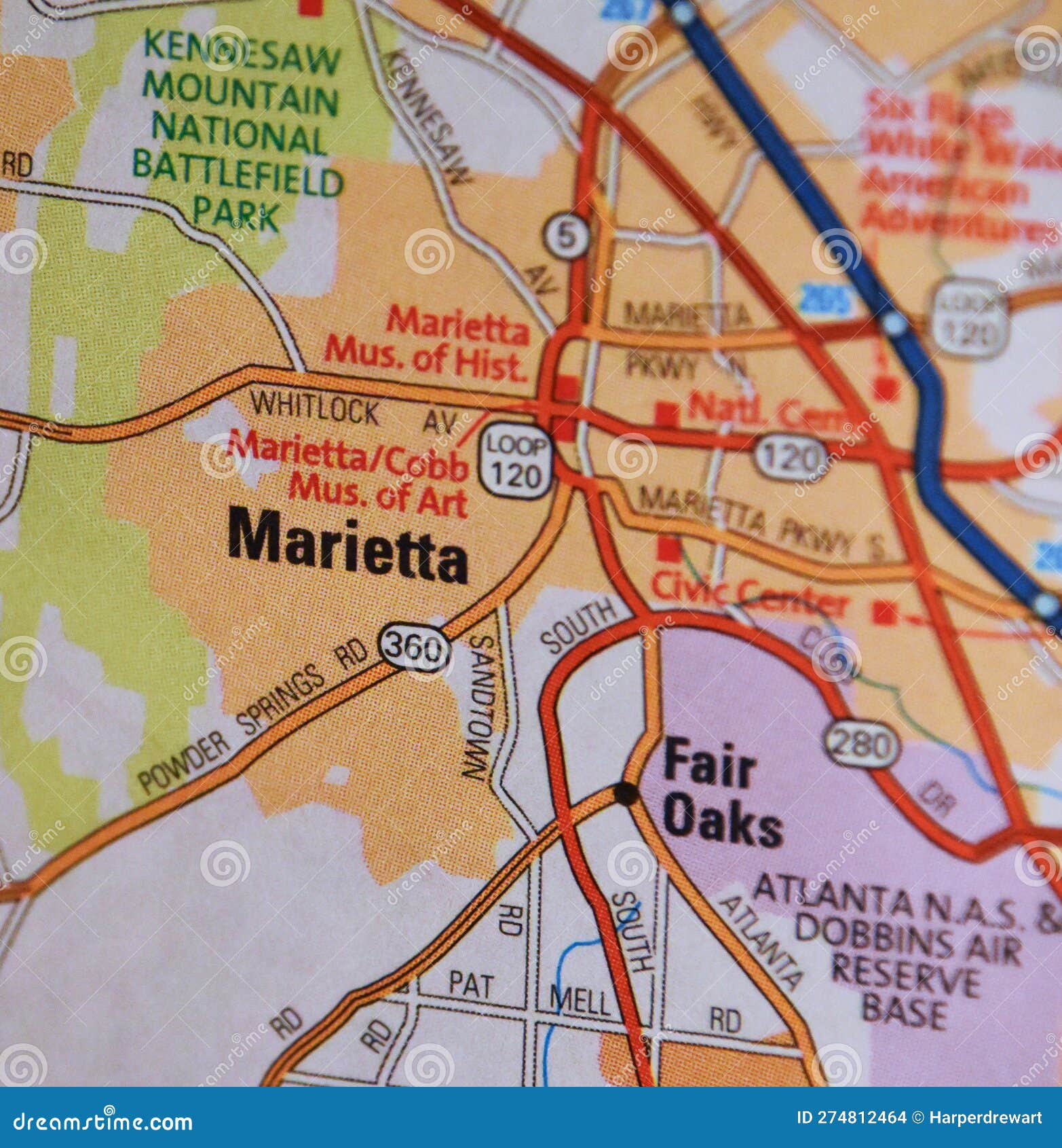 map image of marietta, georgia