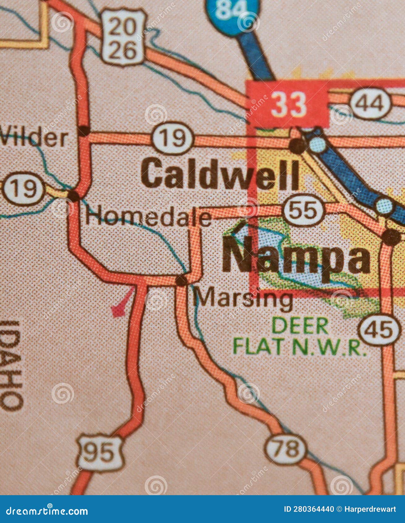 Map Image of Nampa, Idaho stock photo. Image of marsing - 280364440