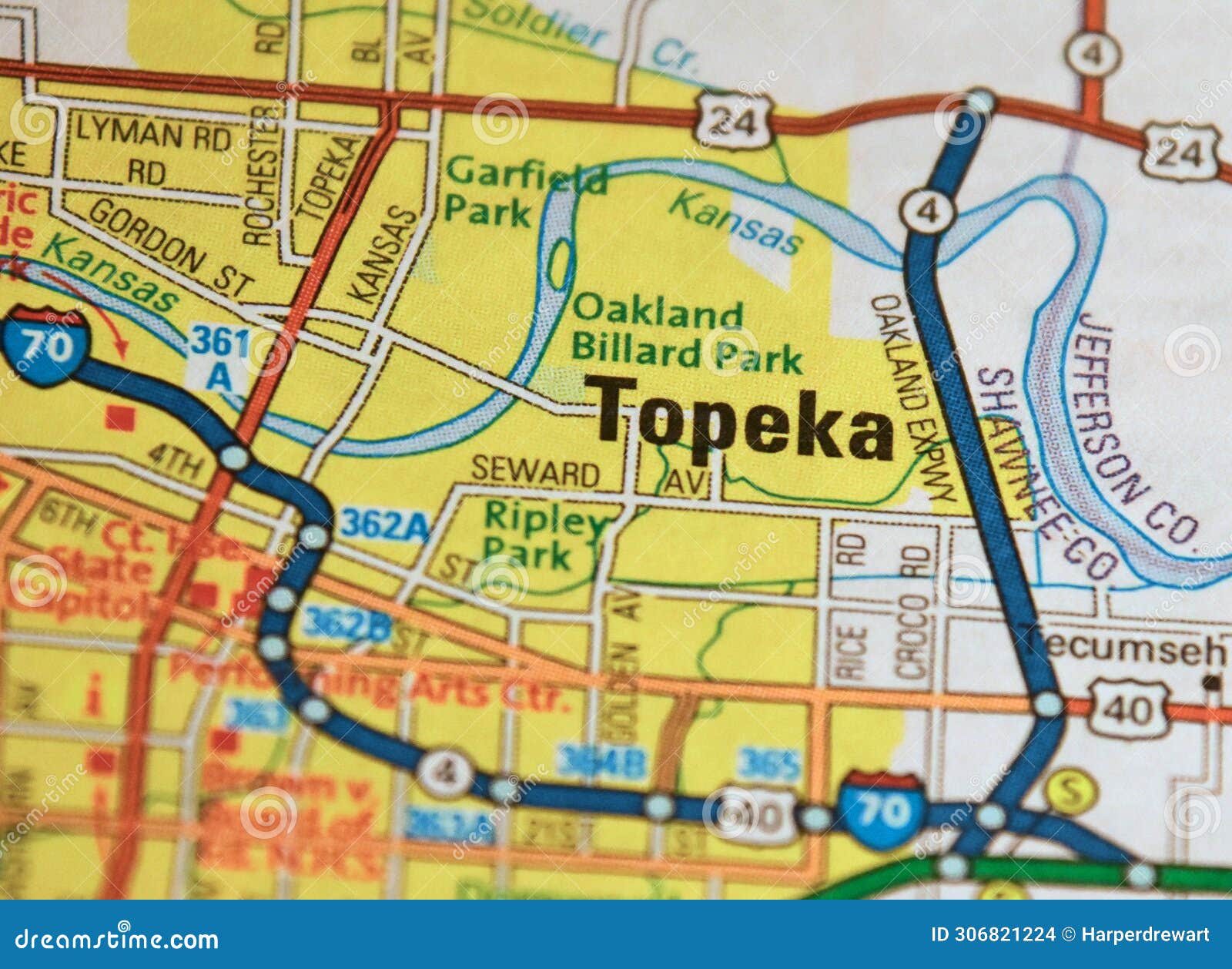 map image of topeka, kansas