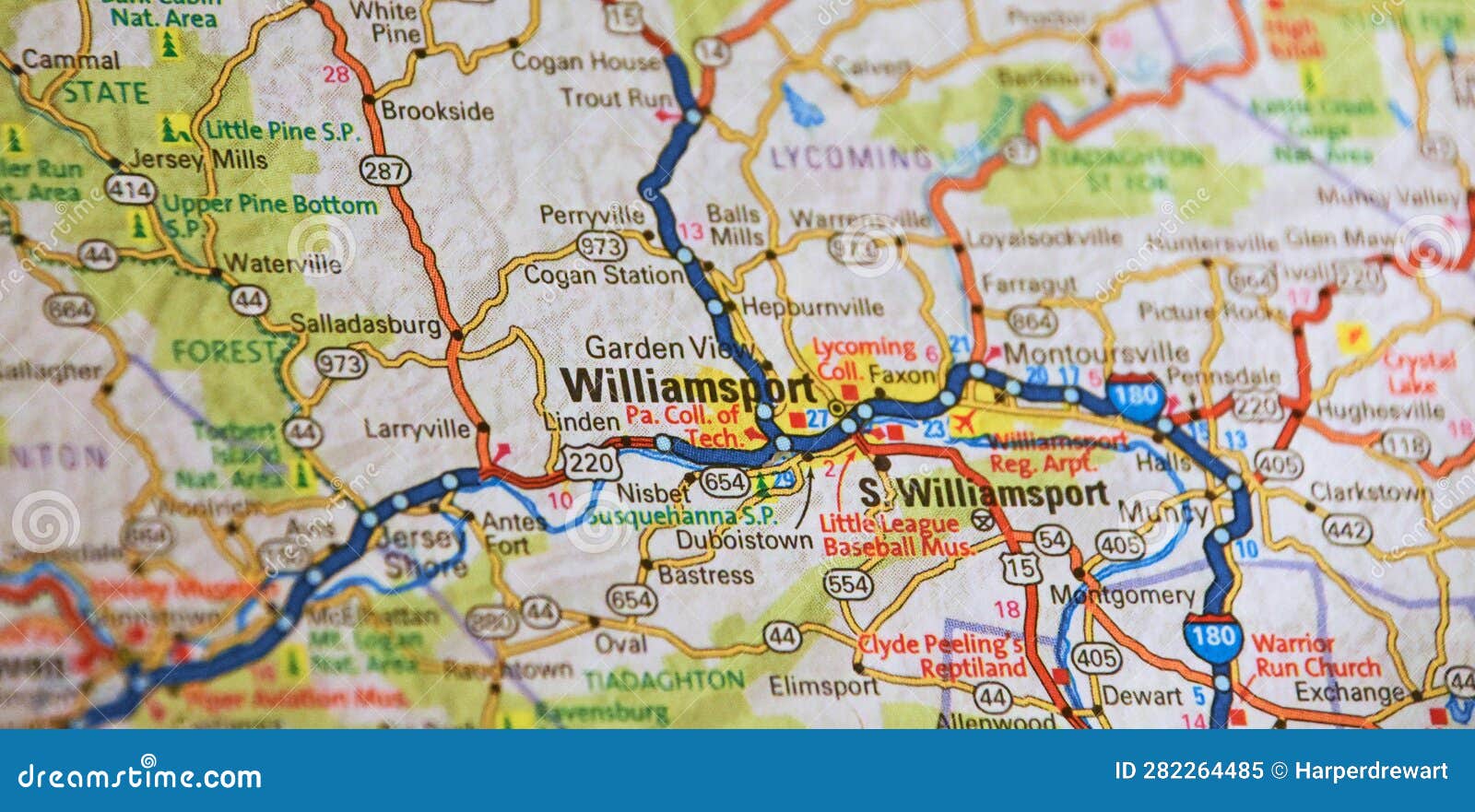 map image of williamsport, pennsylvania