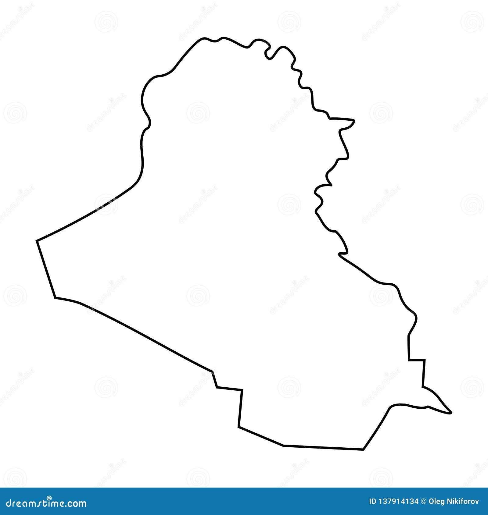 Map of Iraq outline stock illustration. Illustration of silhouette 137914134