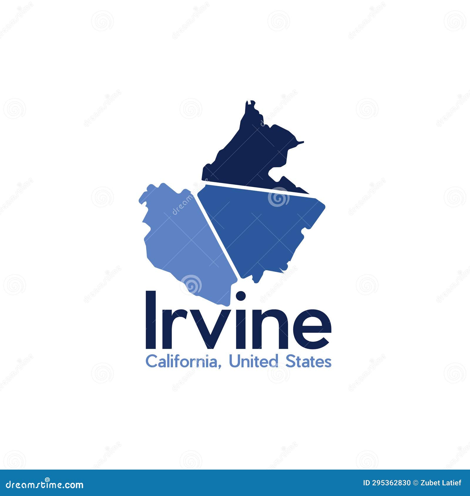 Map of Irvine City Geometric Modern Logo Stock Vector Illustration of