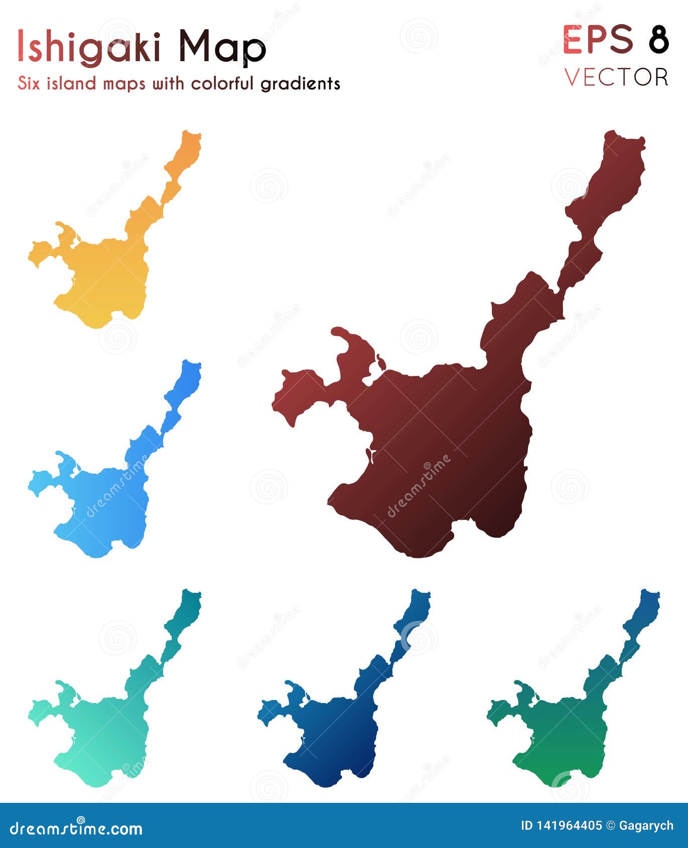 map of ishigaki with beautiful gradients.