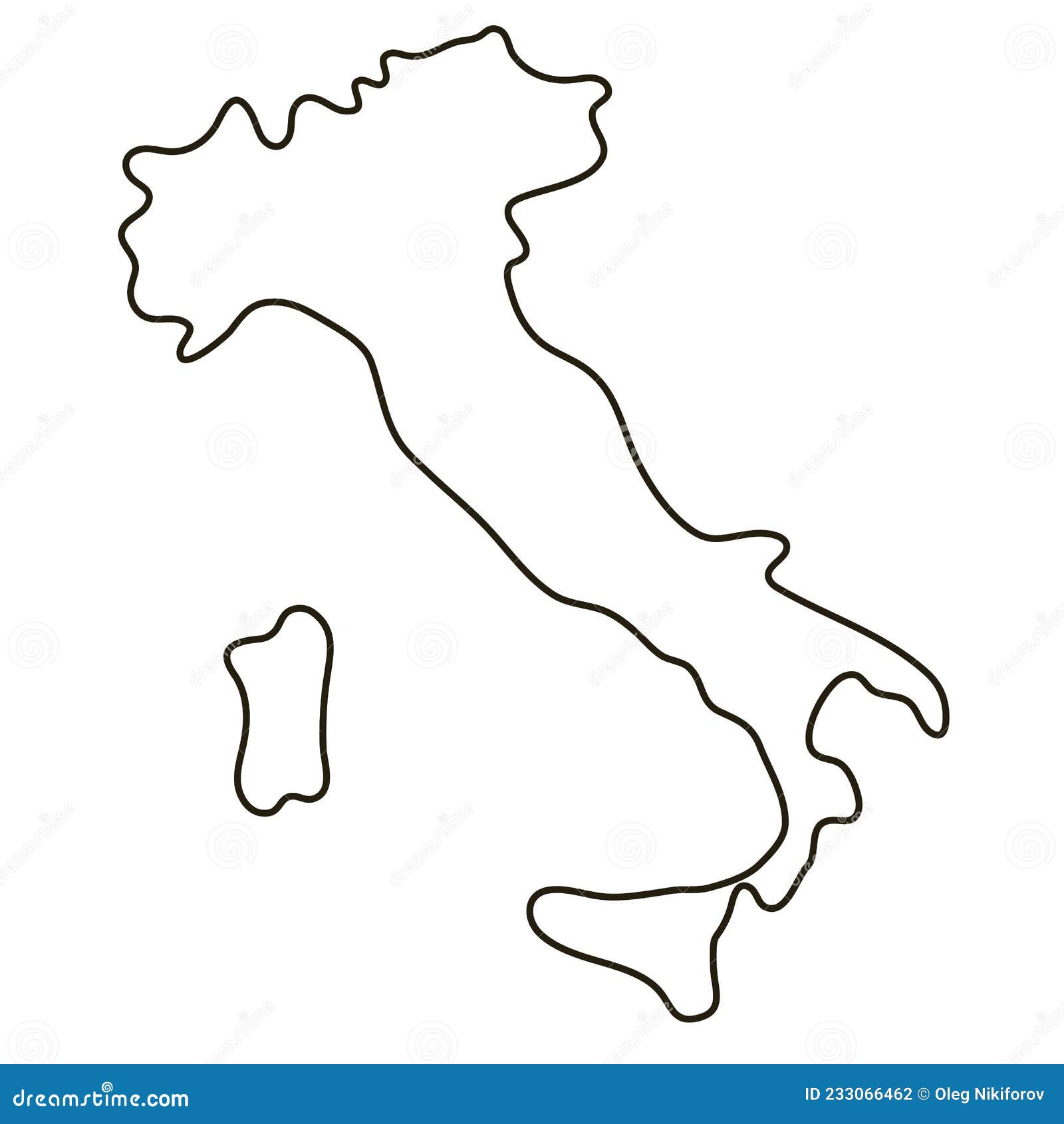 Free Printable Outline Map Of Italy Simple
