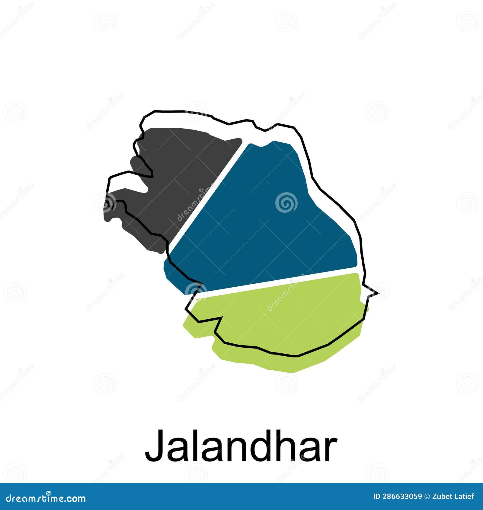 map of jalandhar city modern simple geometric,    template