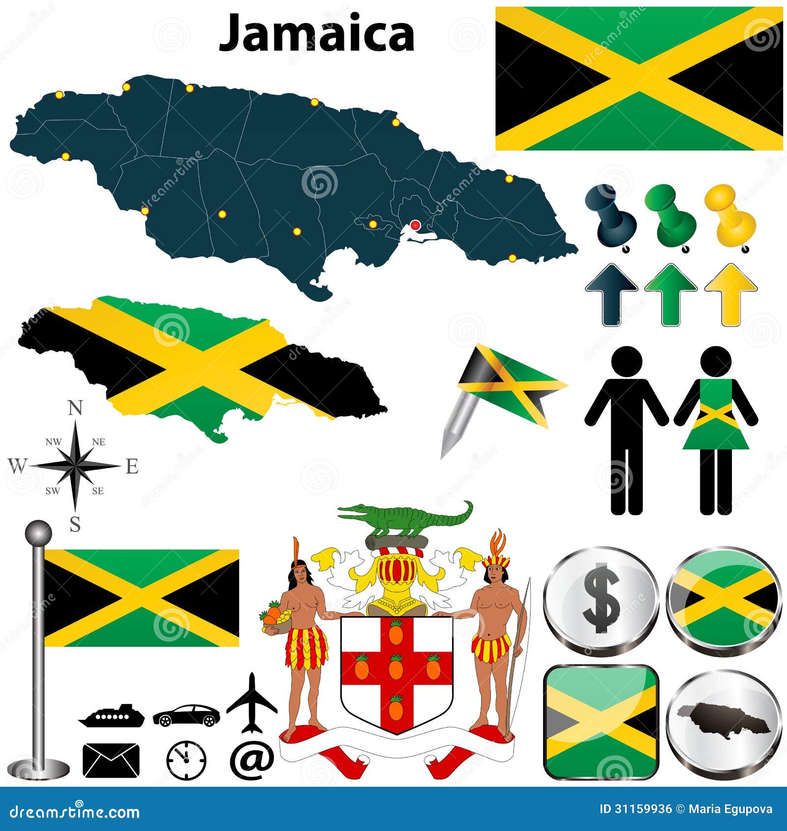clipart map of jamaica - photo #22